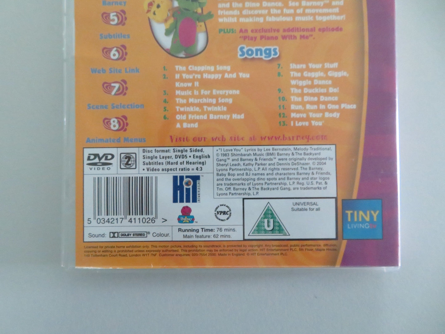 BARNEY MOVING AND GROOVING (DVD) DEAN WENDT CAREY STINSON 2004 REGION 2 - Rendezvous Cinema