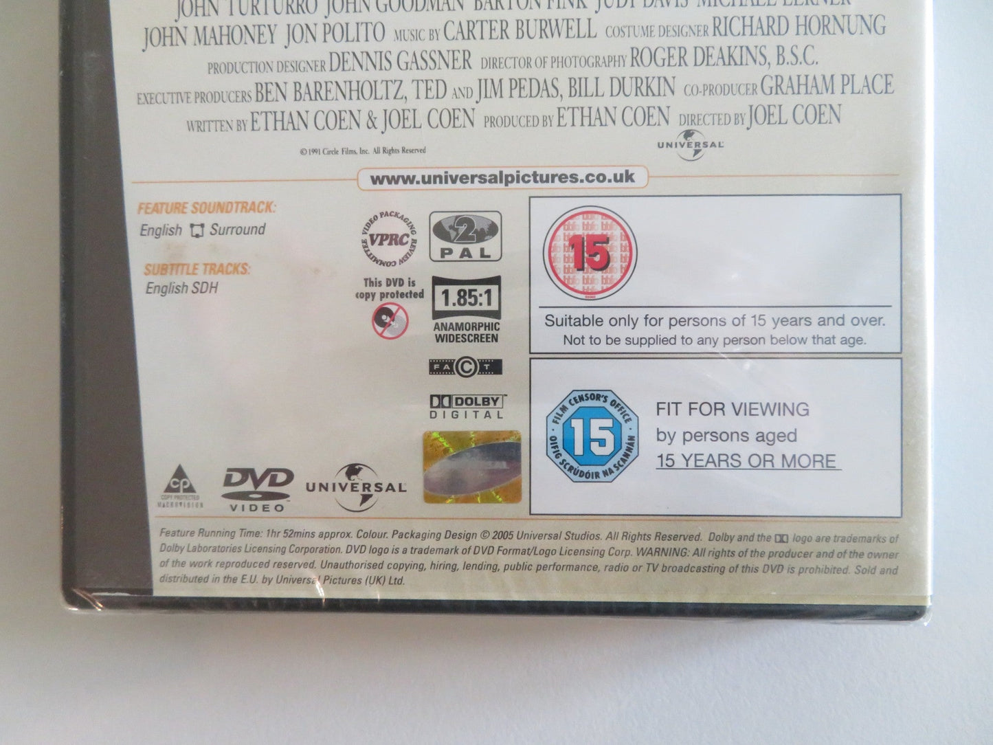 BARTON FINK (DVD) JOHN TURTURRO JOHN GOODMAN 1991 REGION 2 Rendezvous Cinema Movie posters