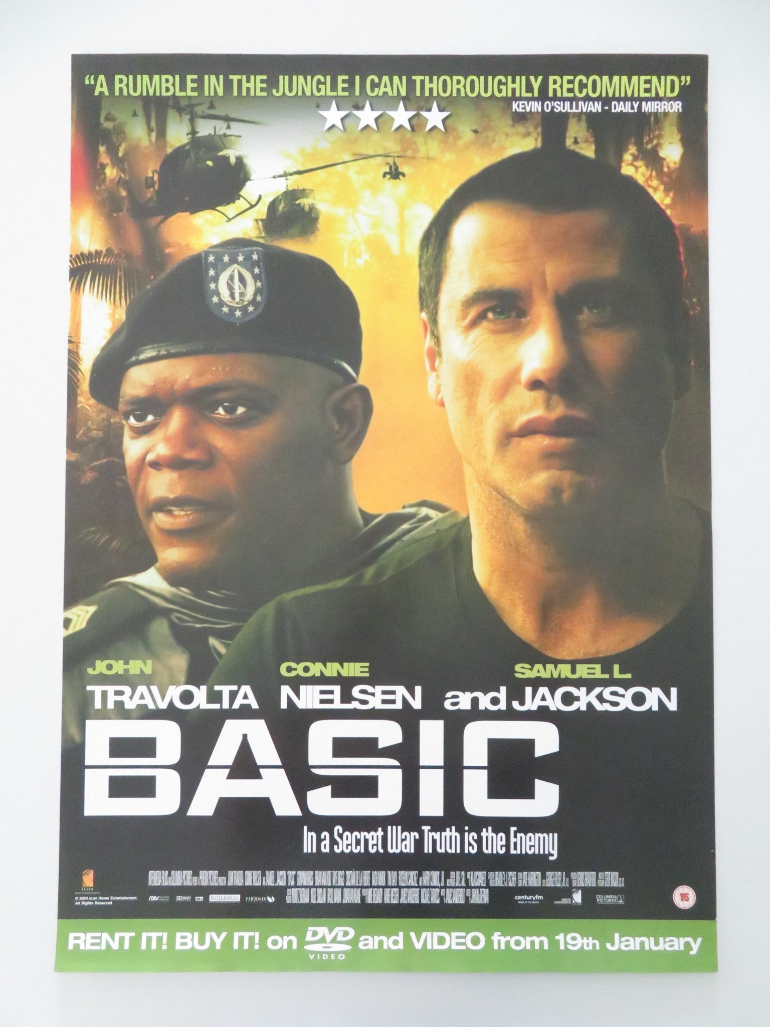 BASIC VHS & DVD VIDEO POSTER JOHN TRAVOLTA SAMUEL L. JACKSON 2003 Movie posters