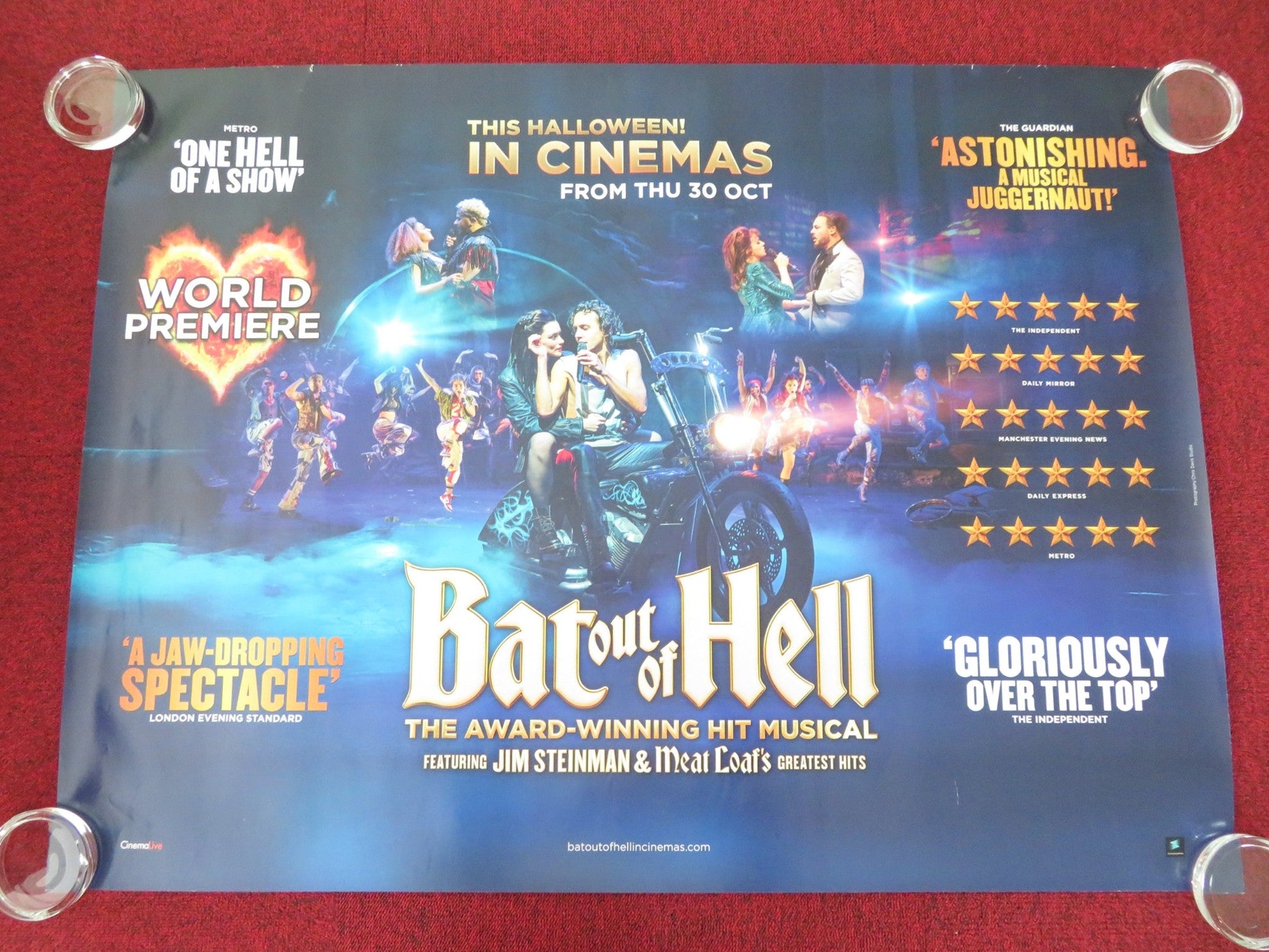 Bat out of Hell: The Musical UK Quad Rolled Poster Glenn Adamson Rob Fowler 2025 Movie posters