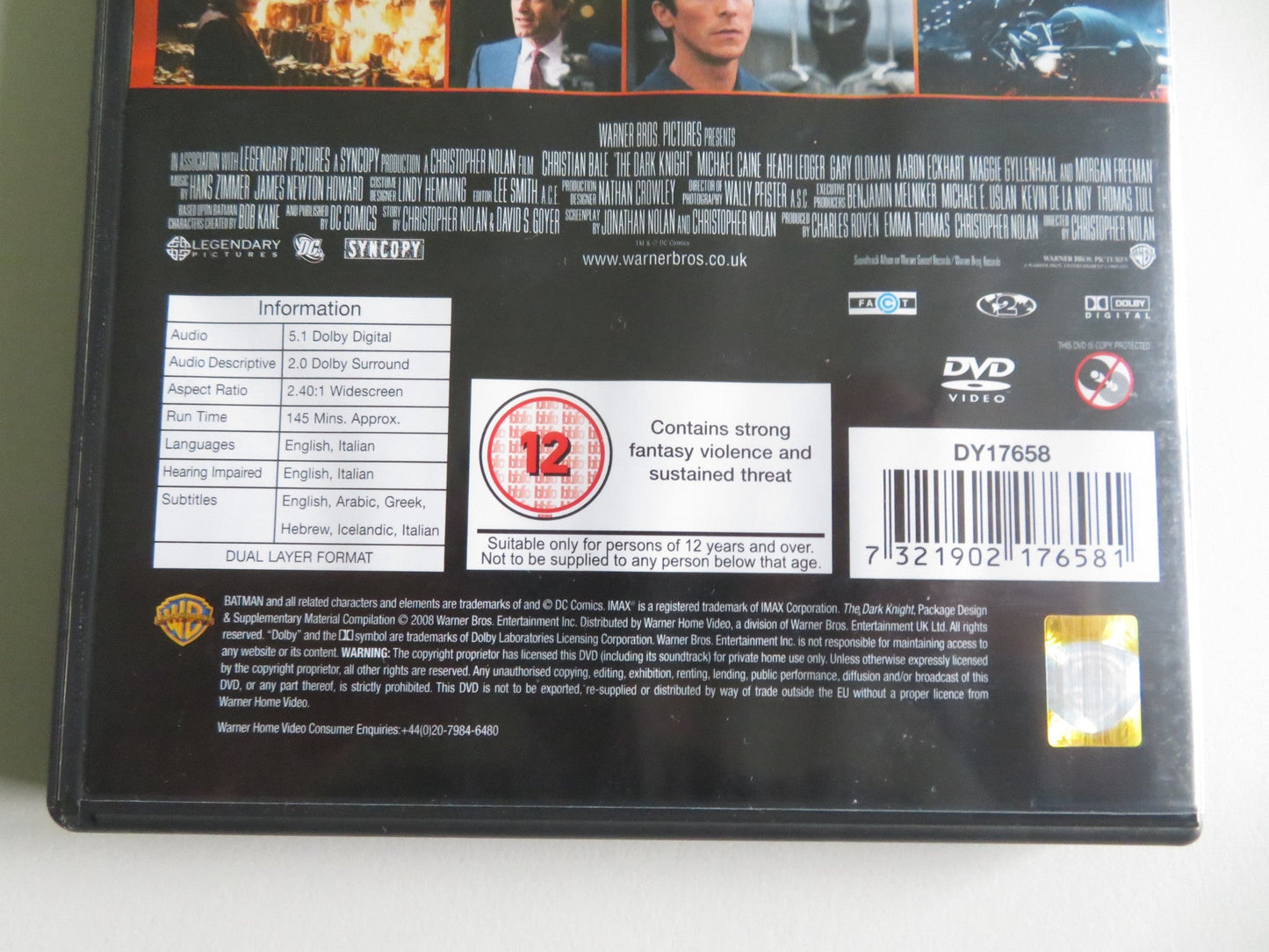 BATMAN BEGINS & THE DARK KNIGHT - LIMITED EDITION SET (DVD BOXSET) 2005 REGION 2 Movie posters