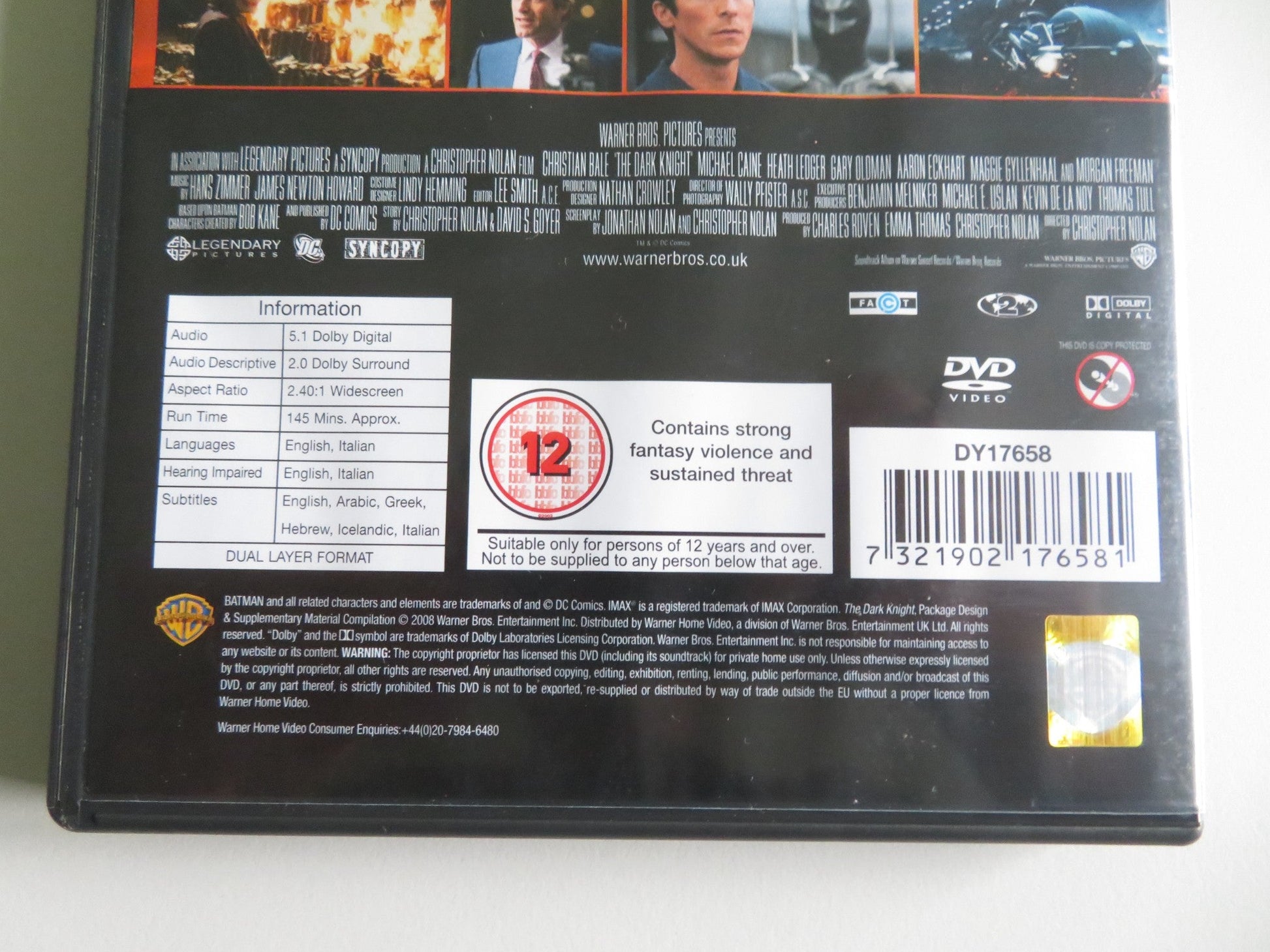 BATMAN BEGINS & THE DARK KNIGHT - LIMITED EDITION SET (DVD BOXSET) 2005 REGION 2 Movie posters