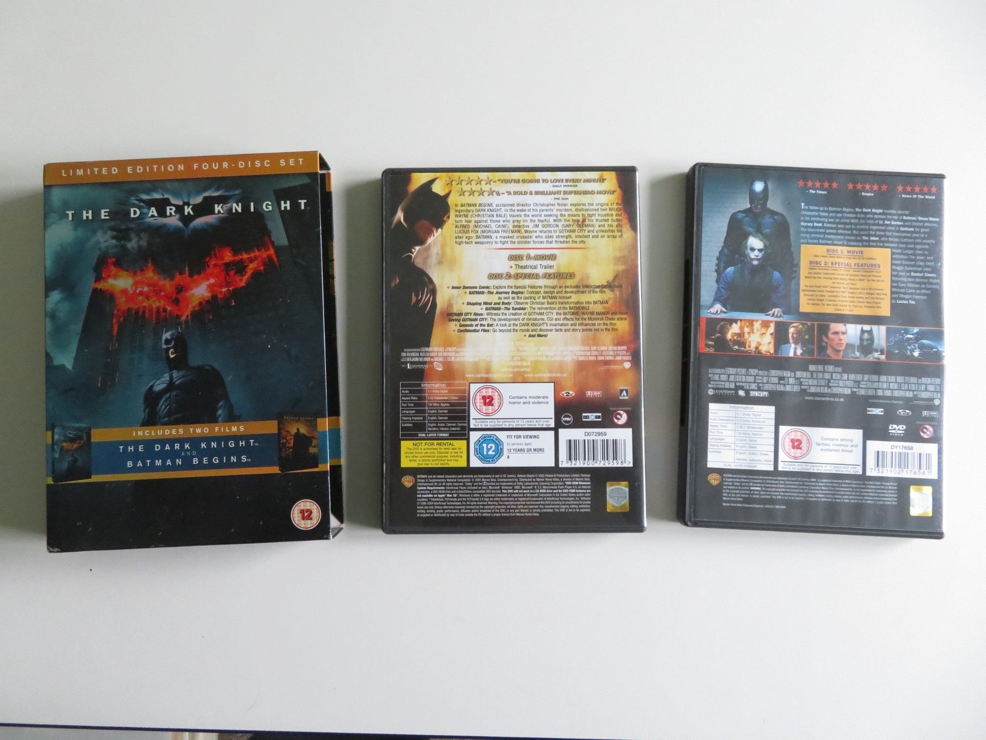 BATMAN BEGINS & THE DARK KNIGHT - LIMITED EDITION SET (DVD BOXSET) 2005 REGION 2 Movie posters