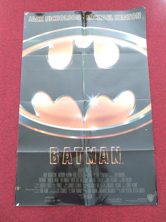 Batman Folded US One Sheet Poster Michael Keaton Jack Nicholson 1989 Movie posters
