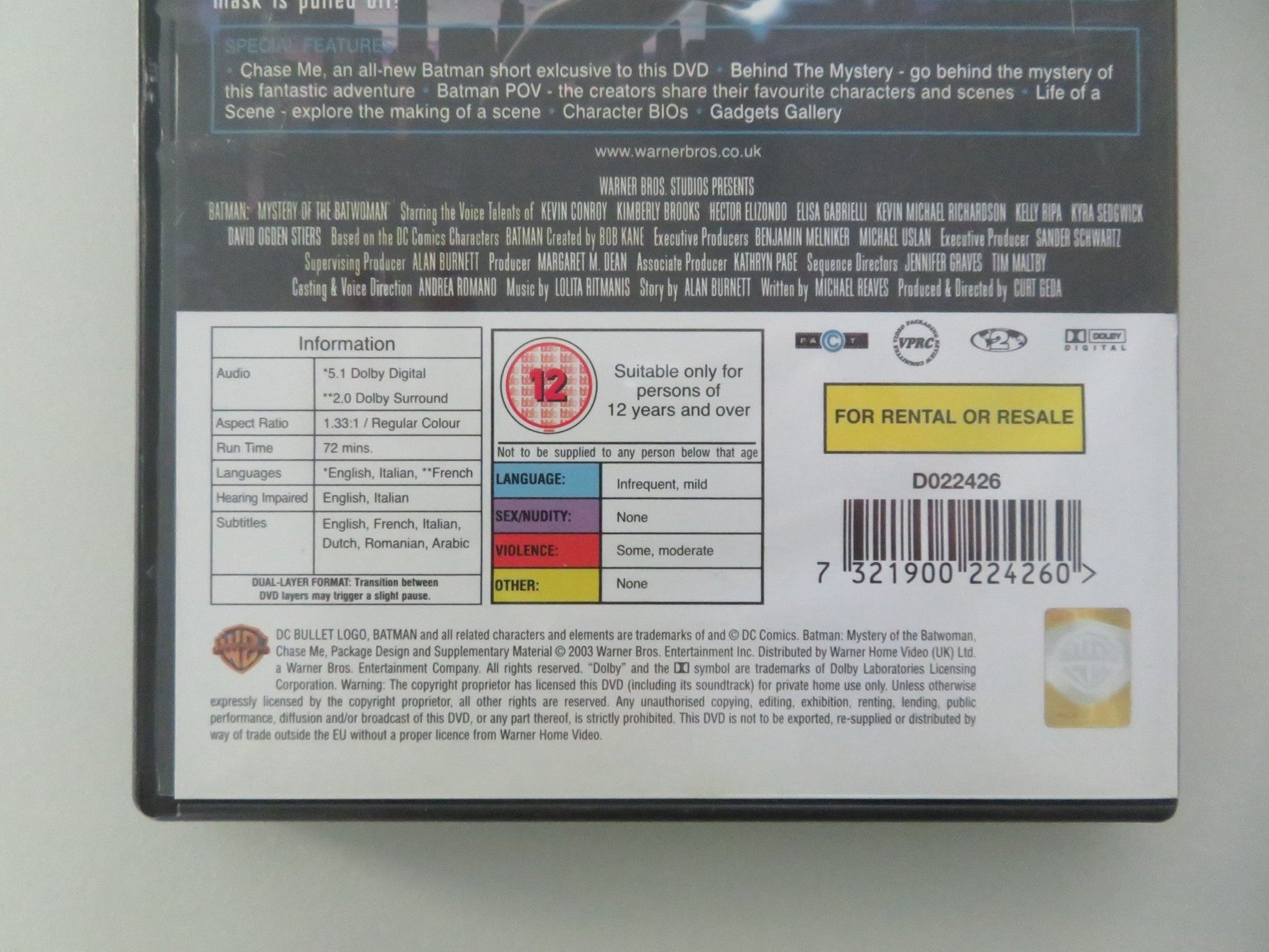 BATMAN: MYSTERY OF THE BATWOMAN (DVD) DC KEVIN CONROY 2003 REGION 2 Movie posters
