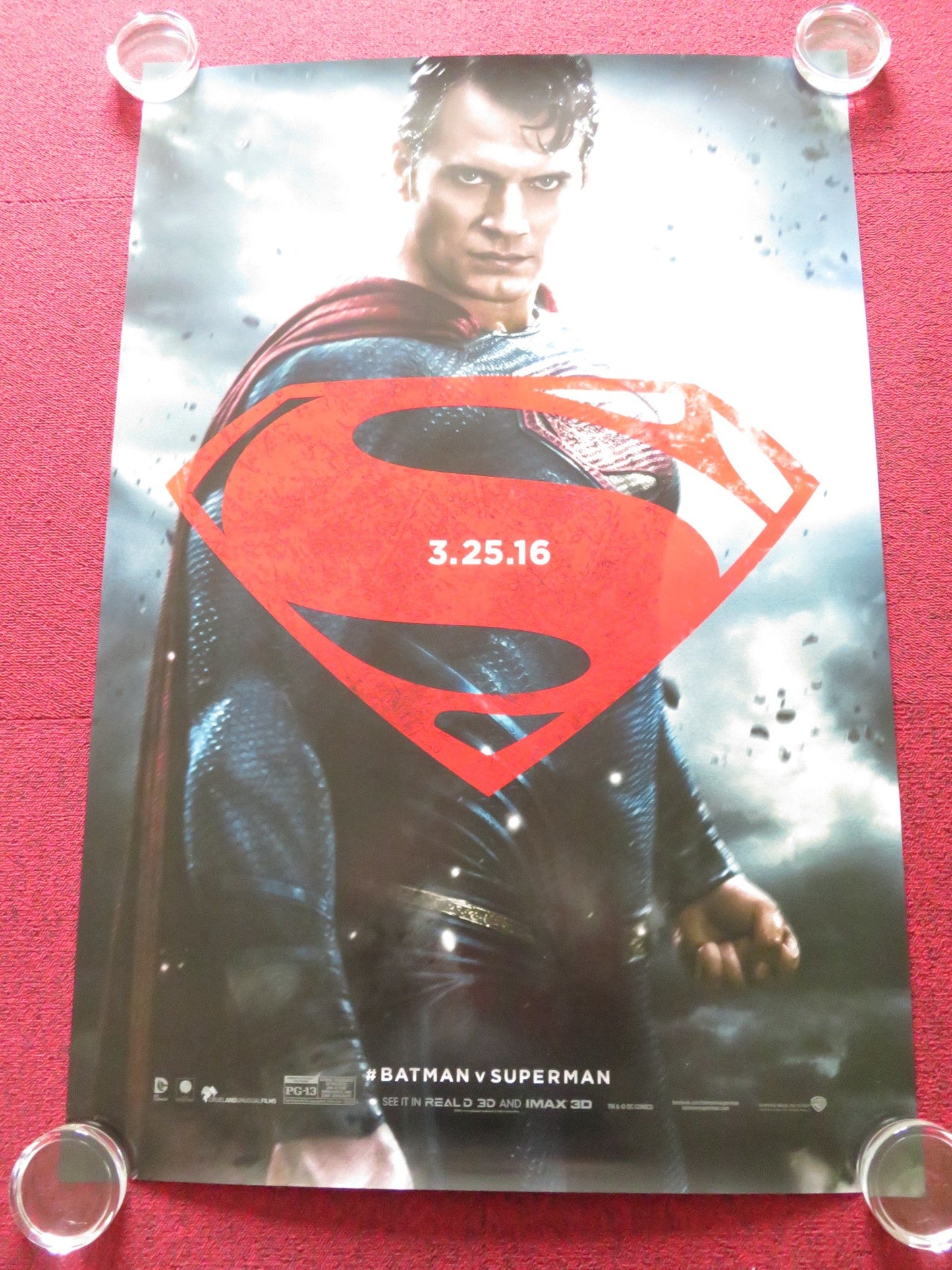 BATMAN V SUPERMAN: DAWN OF JUSTICE - C US ONE SHEET ROLLED POSTER H. CAVILL 2016 Rendezvous Cinema Movie posters