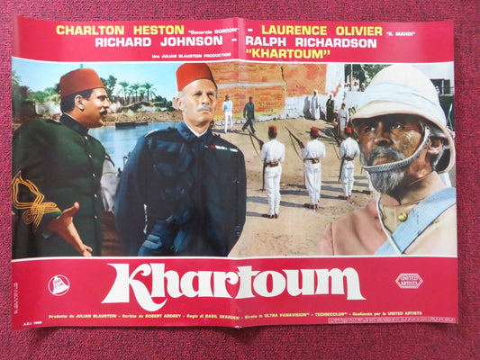BATTLE FOR KHARTOUM - E ITALIAN FOTOBUSTA POSTER CHARLTON HESTON OLIVIER 1966 Rendezvous Cinema Movie posters