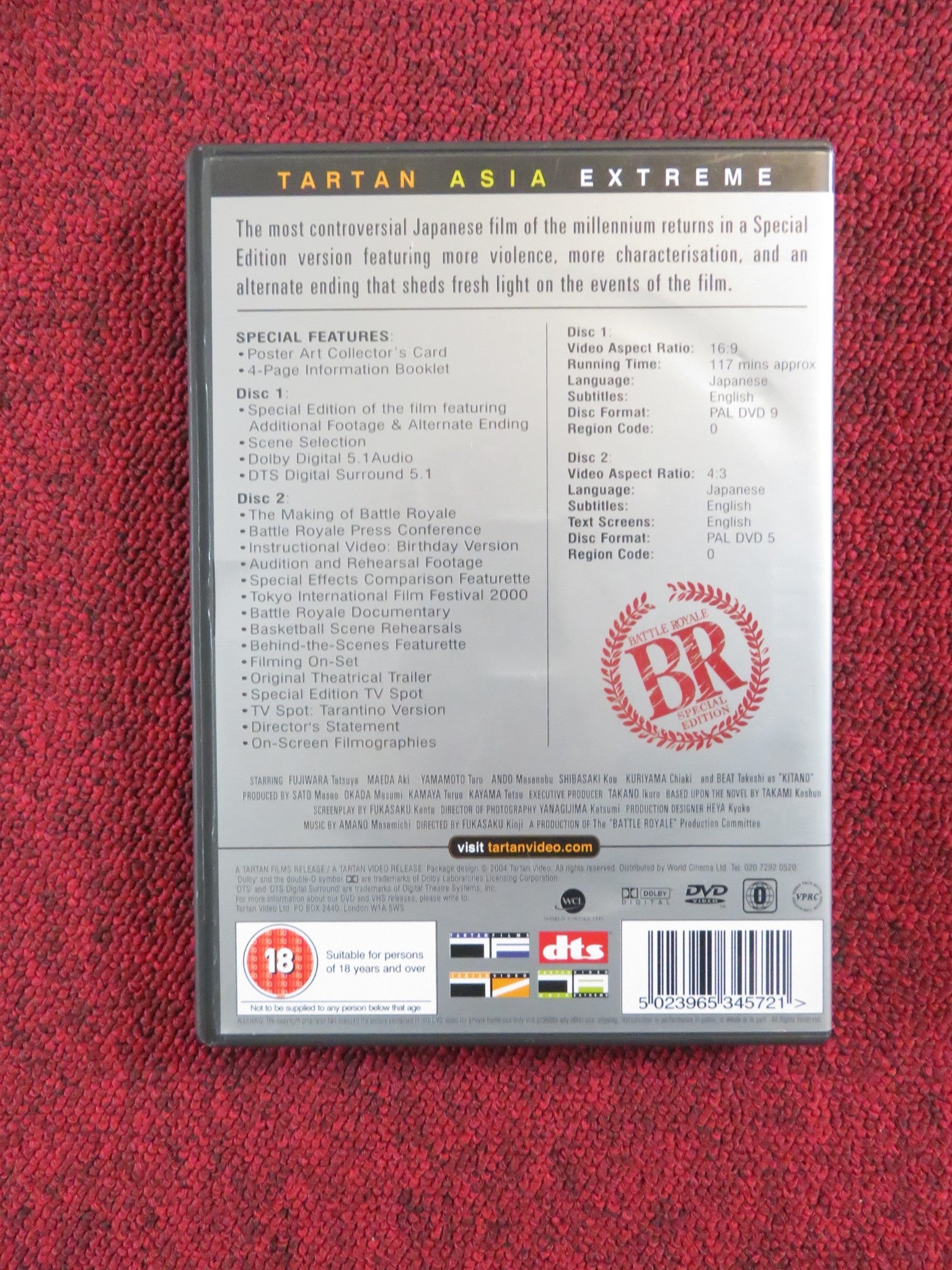 BATTLE ROYALE COLLECTOR'S 2 - DISC SET (DVD) TATSUYA FUJIWARA 2000 REGION 0 Rendezvous Cinema Movie posters