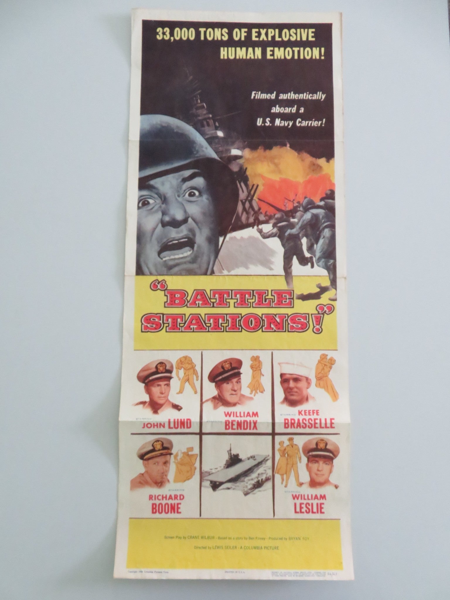 Battle Stations US Insert Poster John Lund William Bendix 1956 Movie posters