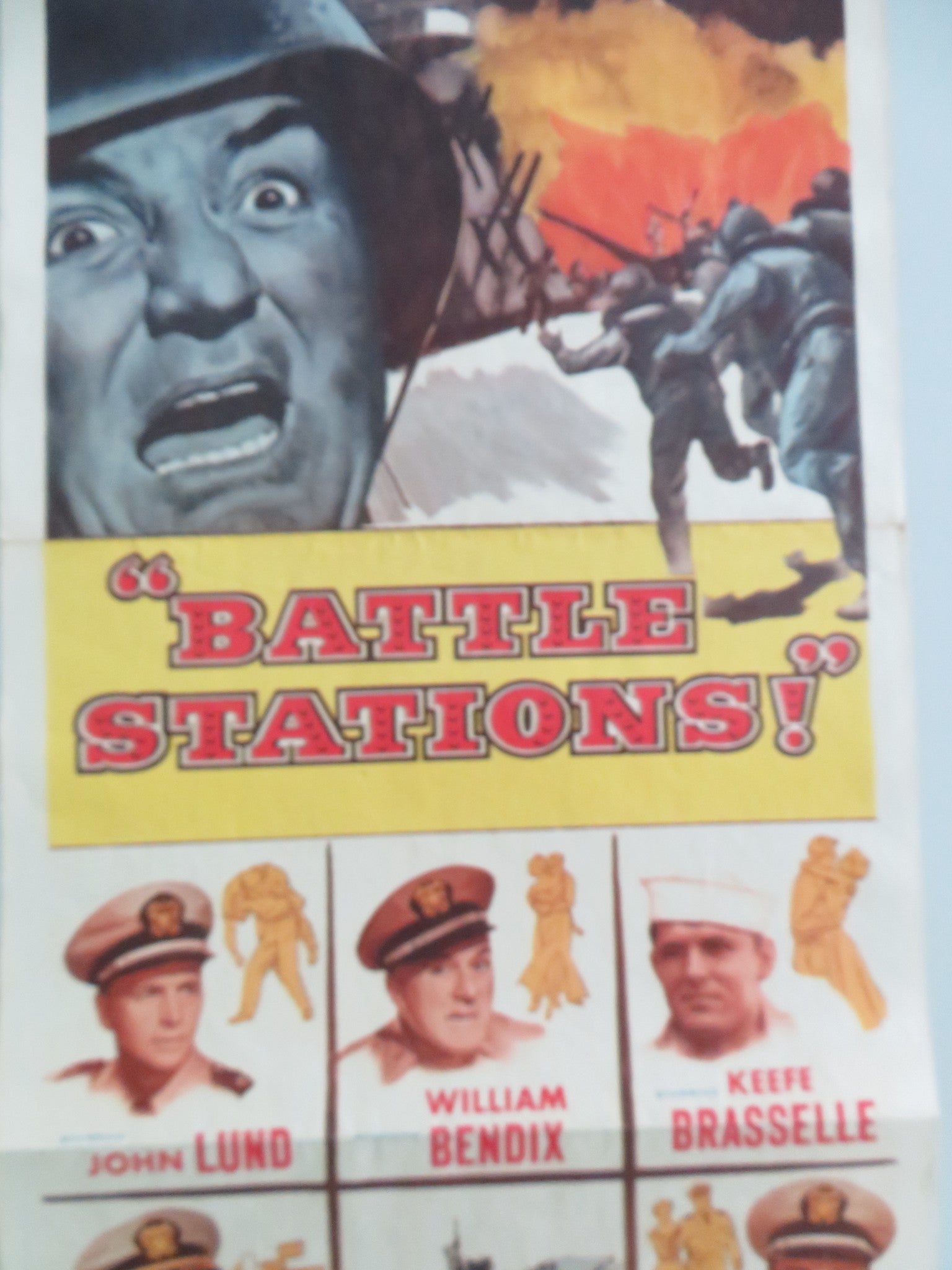 Battle Stations US Insert Poster John Lund William Bendix 1956 Movie posters