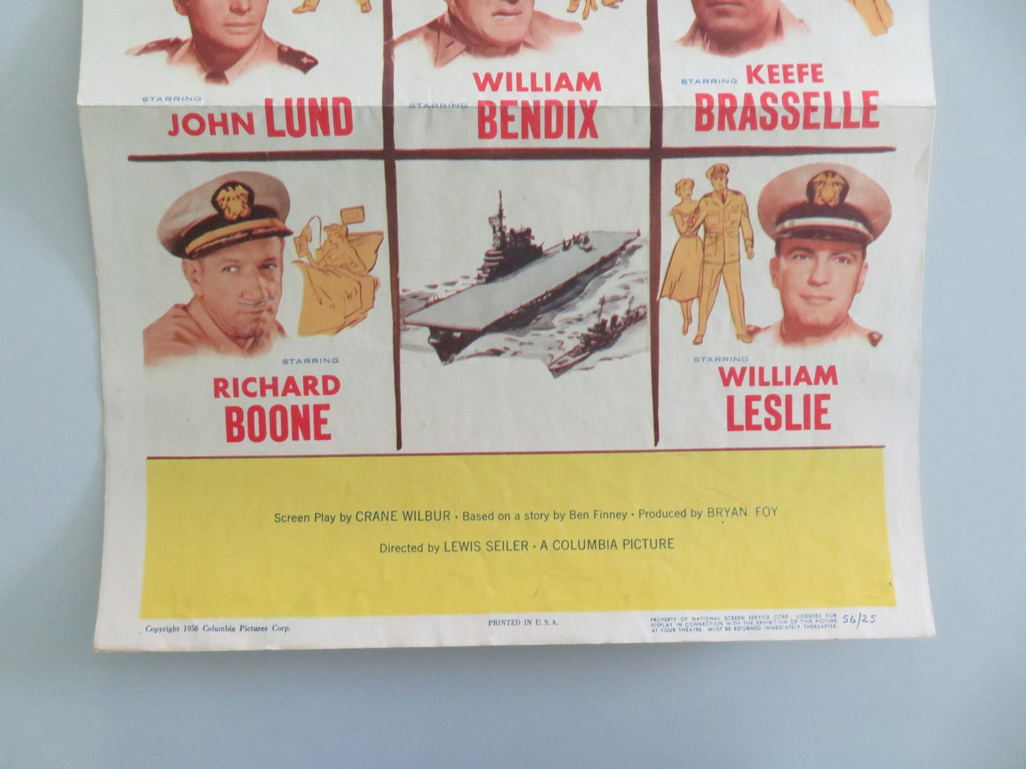Battle Stations US Insert Poster John Lund William Bendix 1956 Movie posters