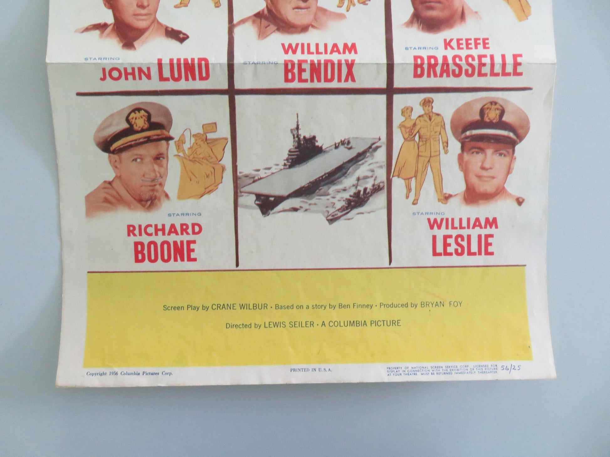 Battle Stations US Insert Poster John Lund William Bendix 1956 Movie posters