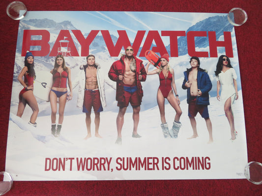 Baywatch - B UK Quad Rolled Poster Dwayne Johnson Zac Efron 2017 Movie posters