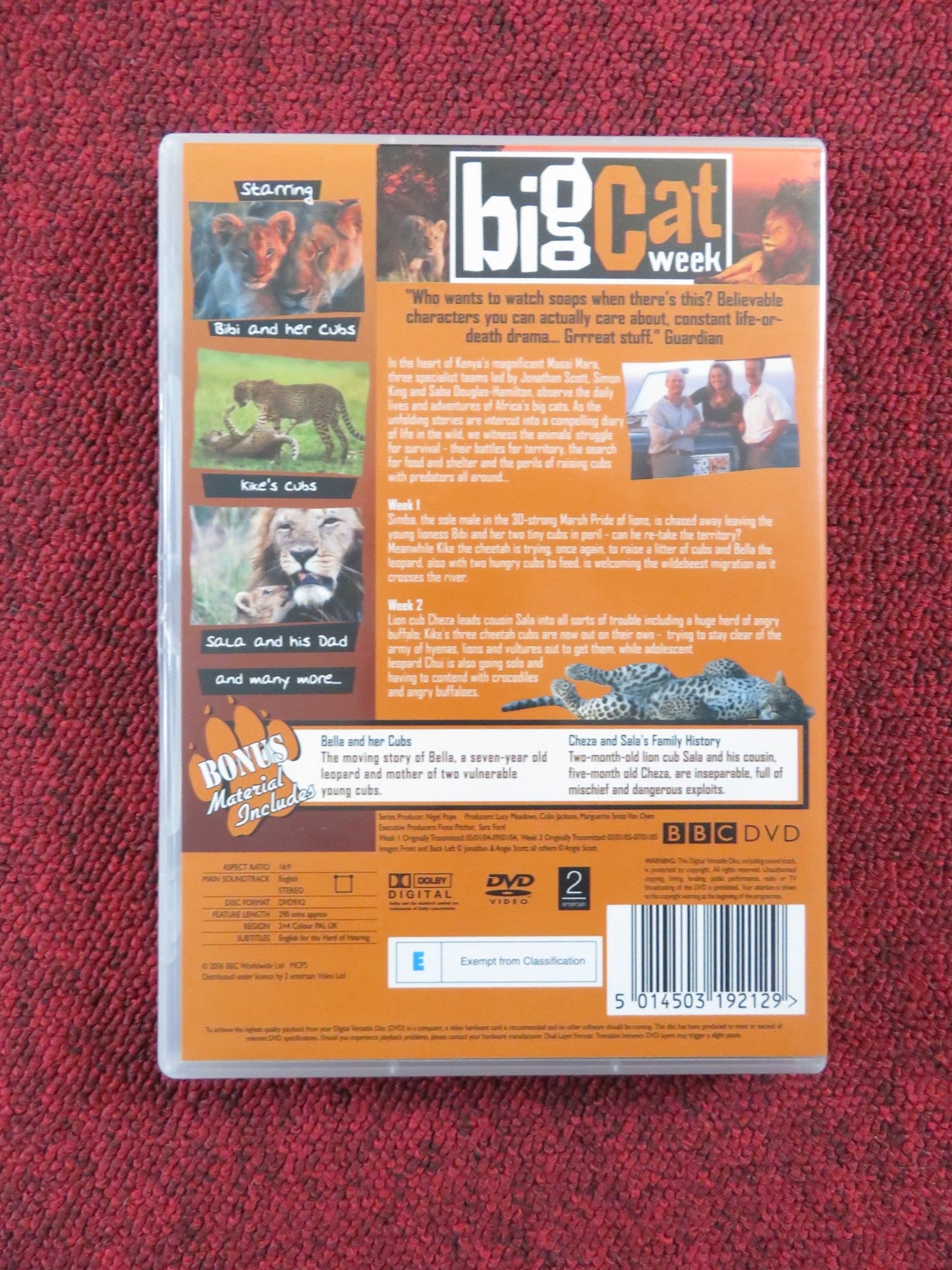 BBC BIG CAT WEEK (DVD) SIMON KING SABA DOUGLAS - HAMILTON 2004 REGION 2, 4 Rendezvous Cinema Movie posters