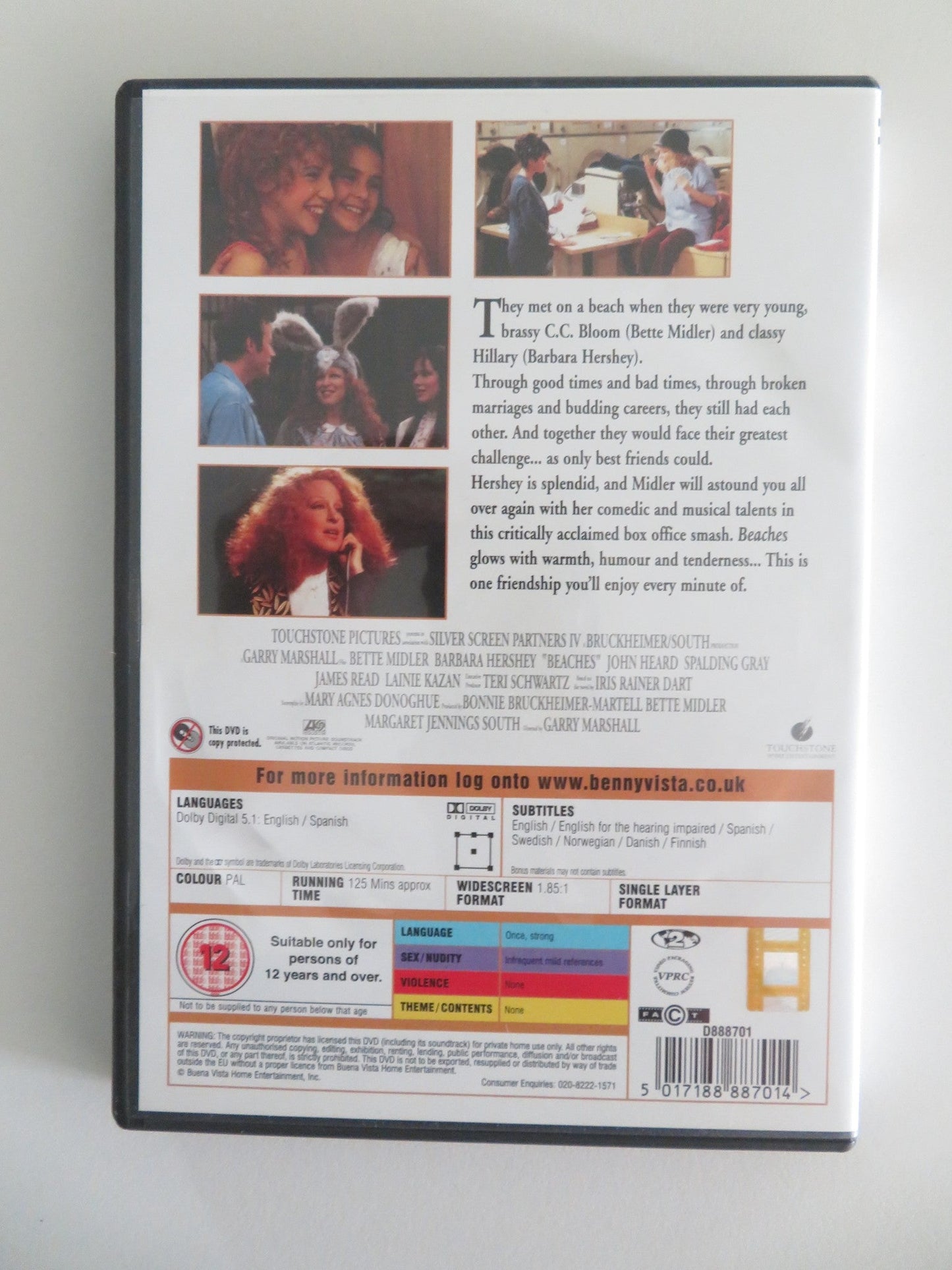 BEACHES (DVD) BETTE MIDLER BARBARA HERSHEY 1988 REGION 2 Movie posters