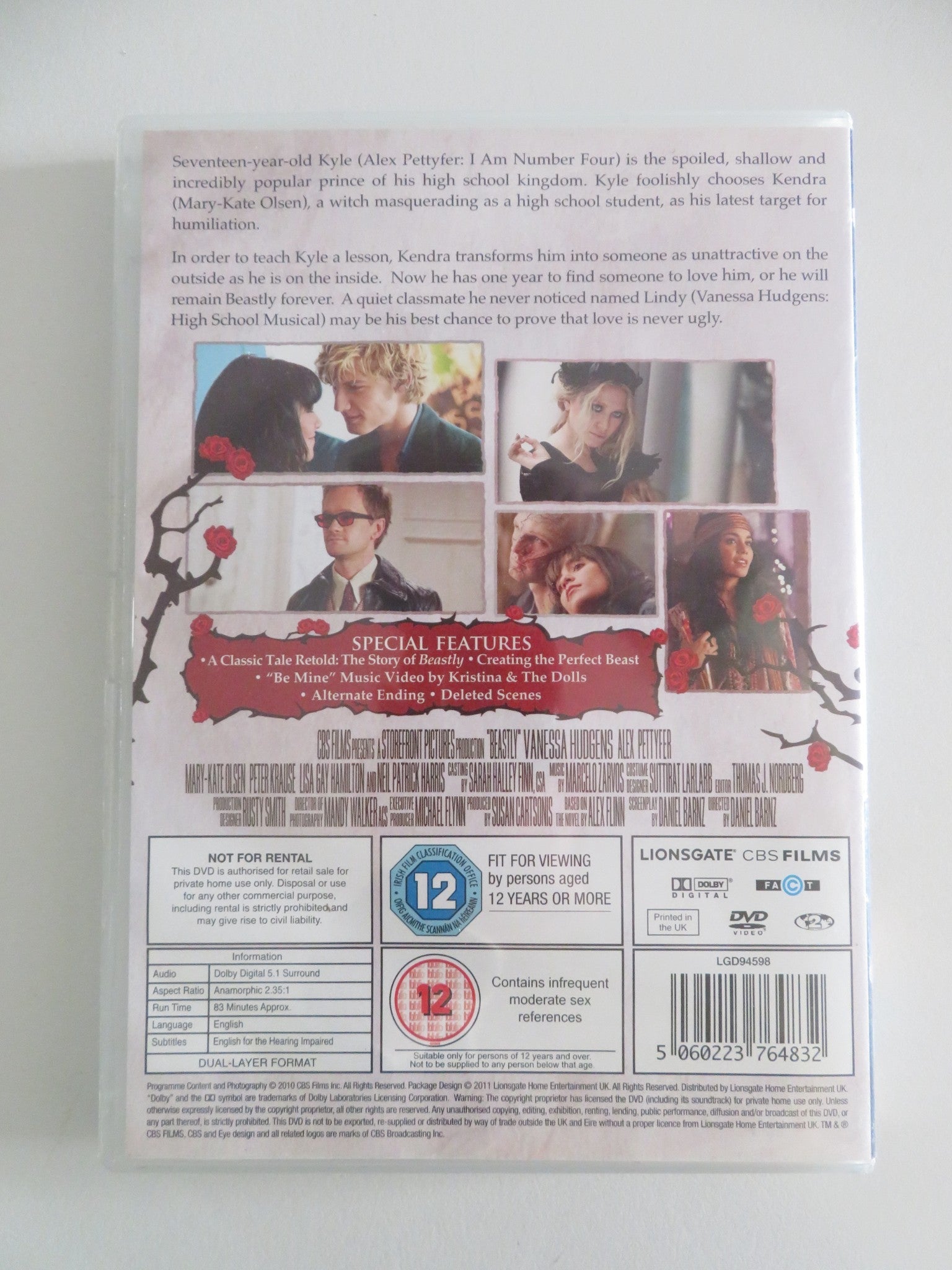 BEASTLY (DVD) VANESSA HUDGENS ALEX PETTYFER 2011 REGION 2 Movie posters