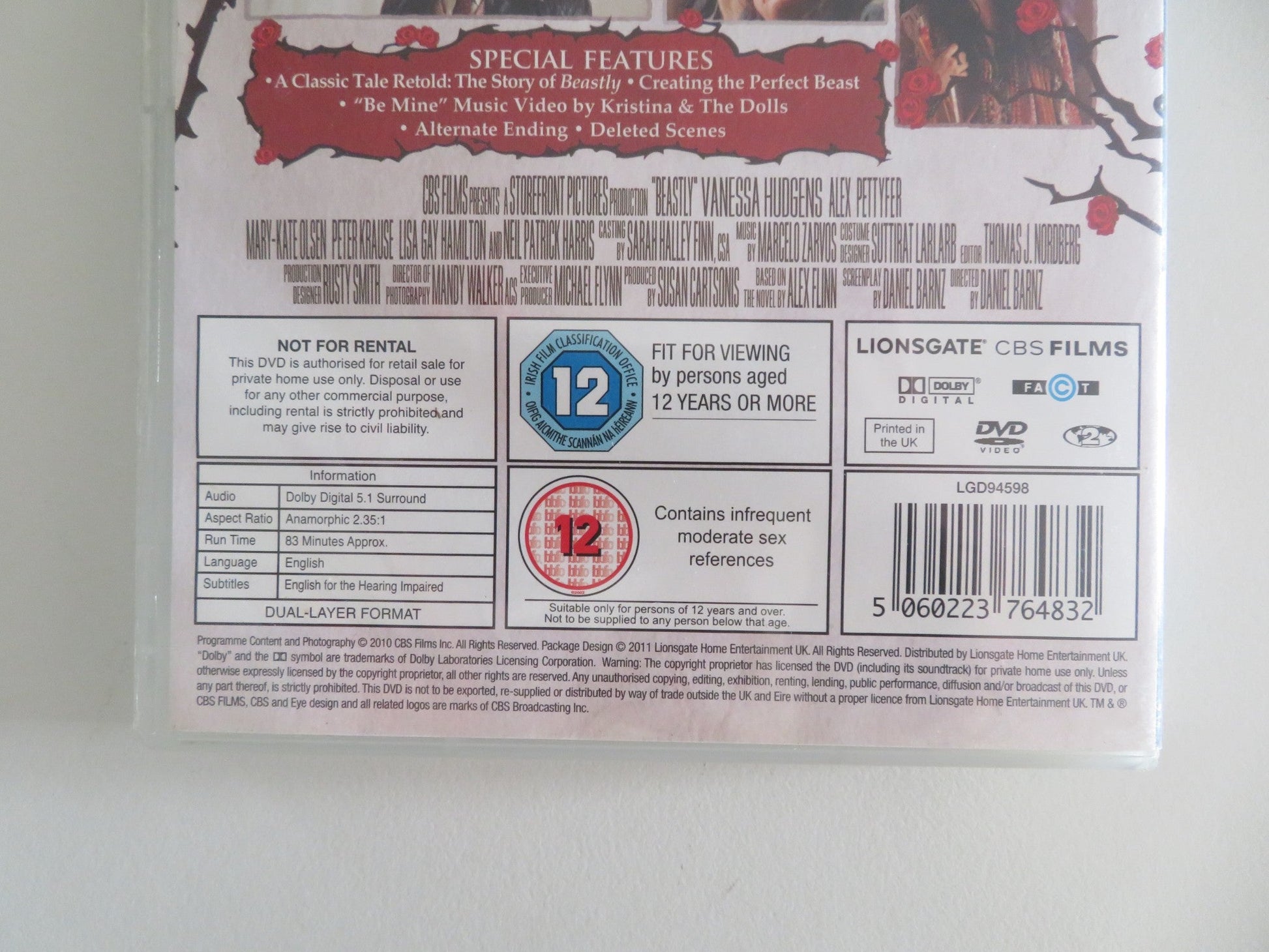 BEASTLY (DVD) VANESSA HUDGENS ALEX PETTYFER 2011 REGION 2 Movie posters