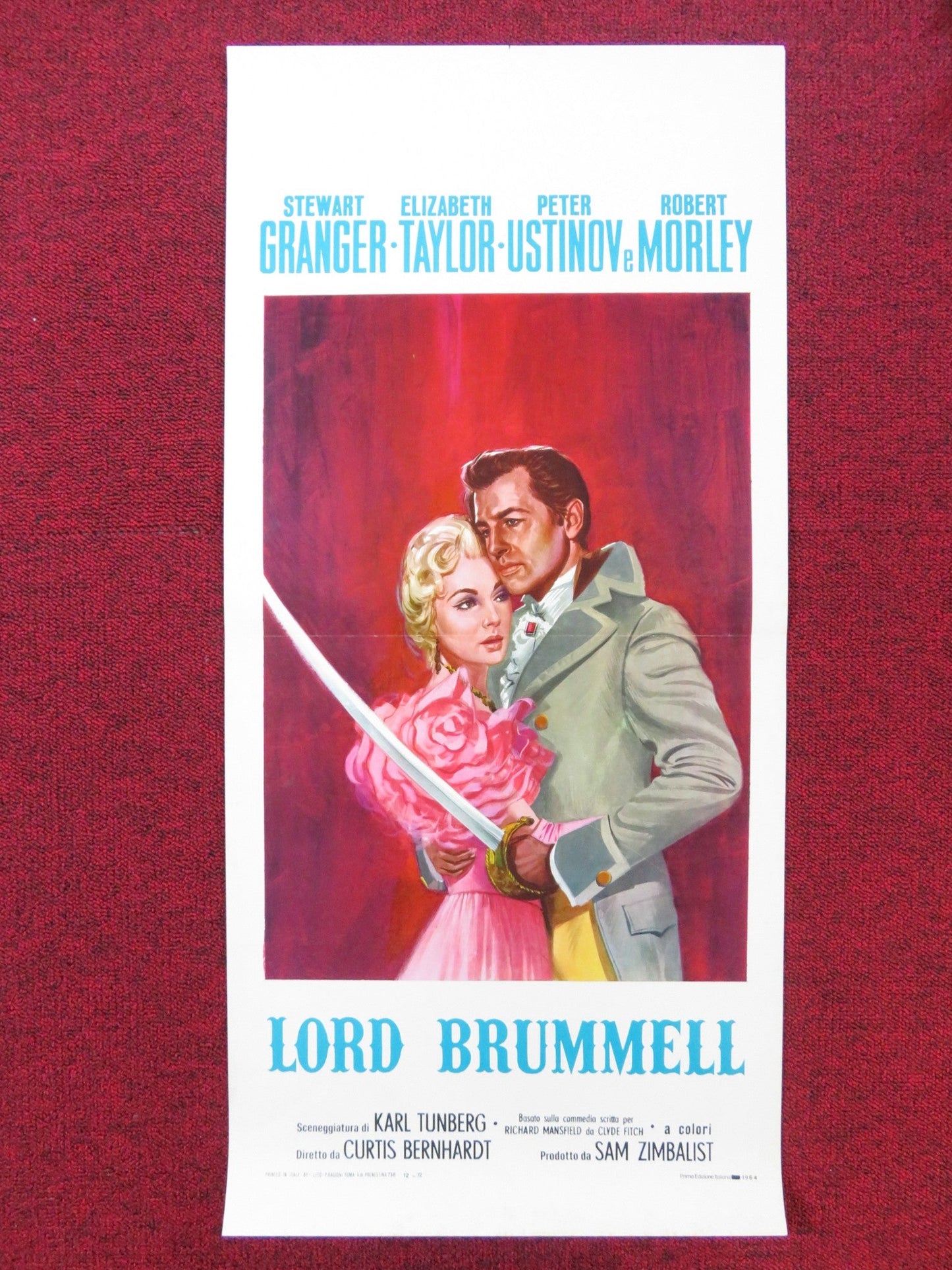 BEAU BRUMMELL ITALIAN LOCANDINA POSTER STEWART GRANGER ELIZABETH TAYLOR 1972 Rendezvous Cinema Movie posters