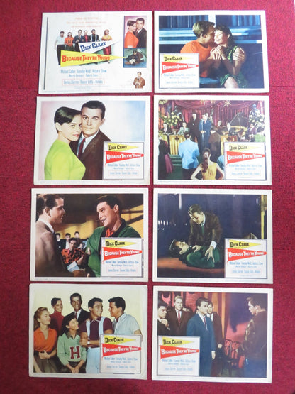 BECAUSE THEY'RE YOUNG US LOBBY CARD FULL SET DICK CLARK MICHAEL CALLAN 1960 Rendezvous Cinema Movie posters