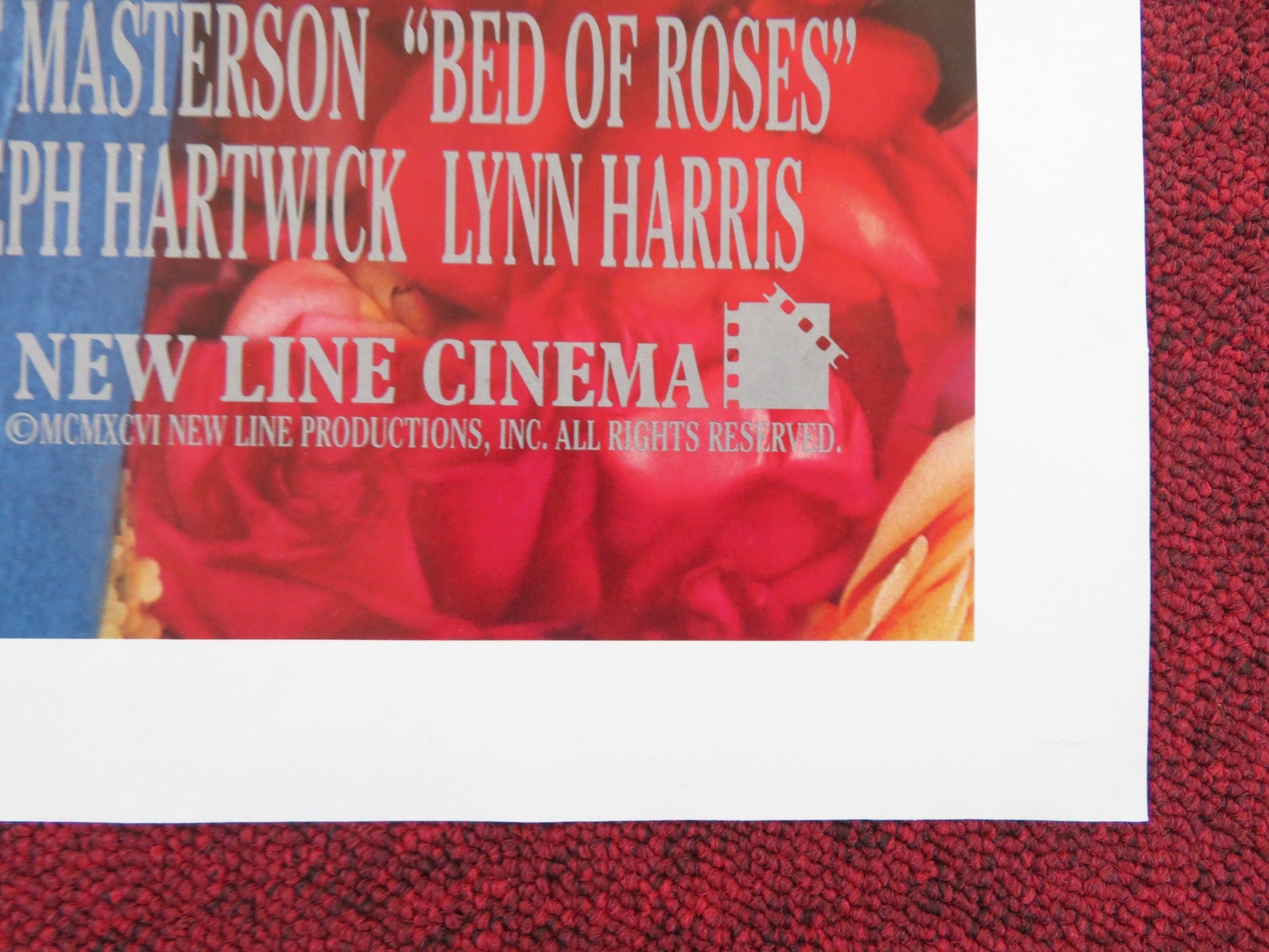 BED OF ROSES FOLDED US ONE SHEET POSTER CHRISTIAN SLATER MARY MASTERSON 1996 Rendezvous Cinema Movie posters