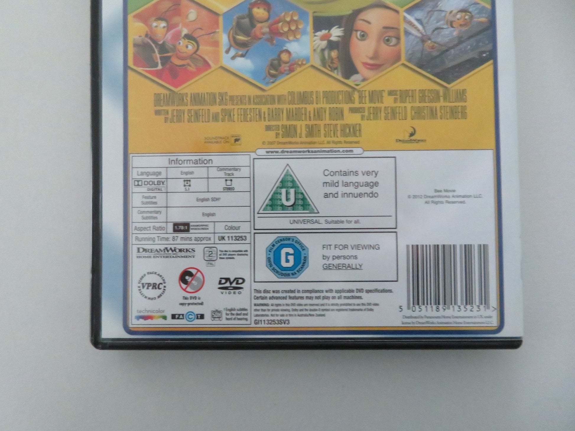 Bee Movie (DVD) Jerry Seinfeld Renee Zellweger 2007 Region 2 Movie posters