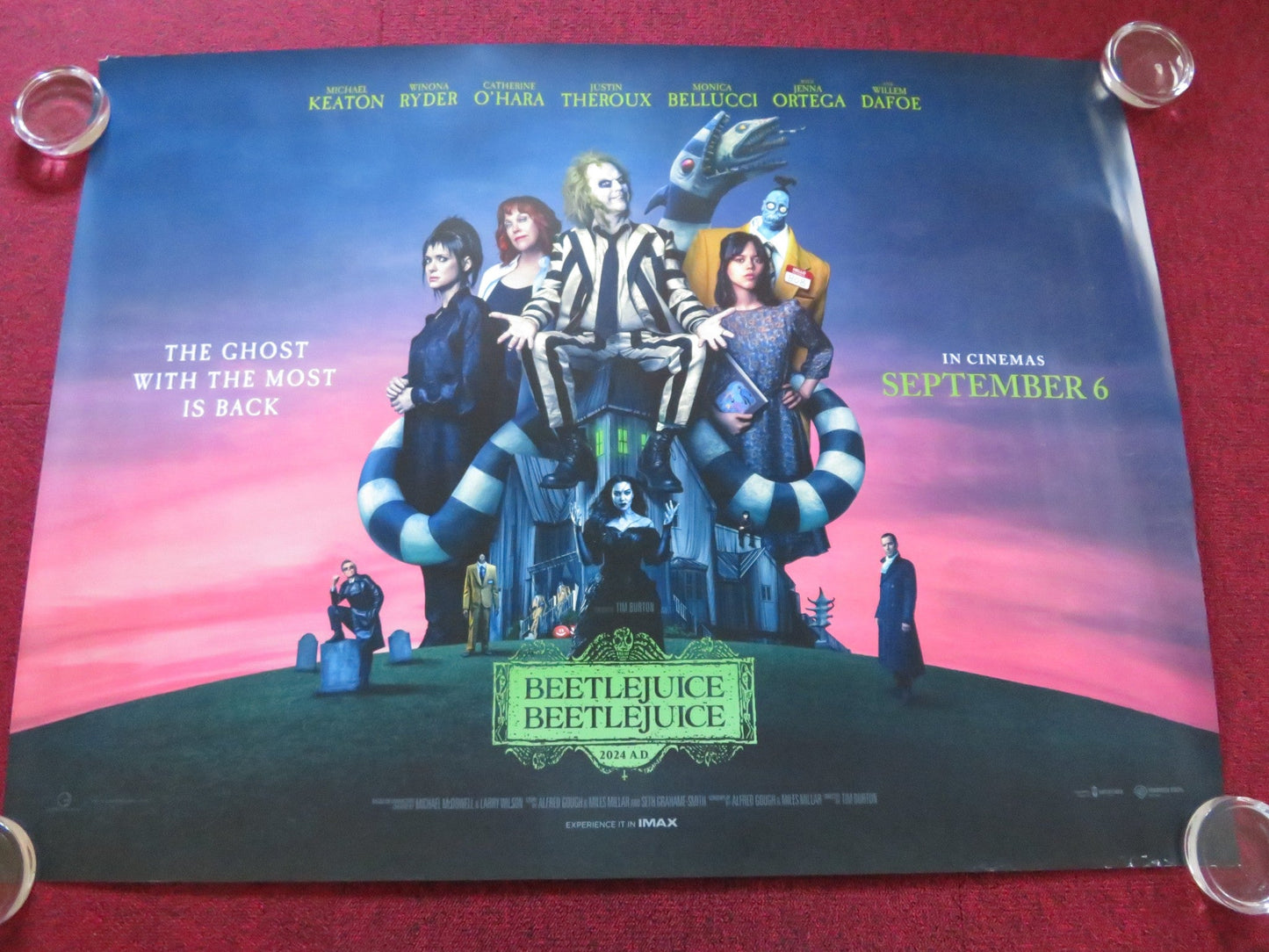 BEETLEJUICE BEETLEJUICE - B UK QUAD ROLLED POSTER MICHAEL KEATON W. RYDER 2024 Rendezvous Cinema Movie posters