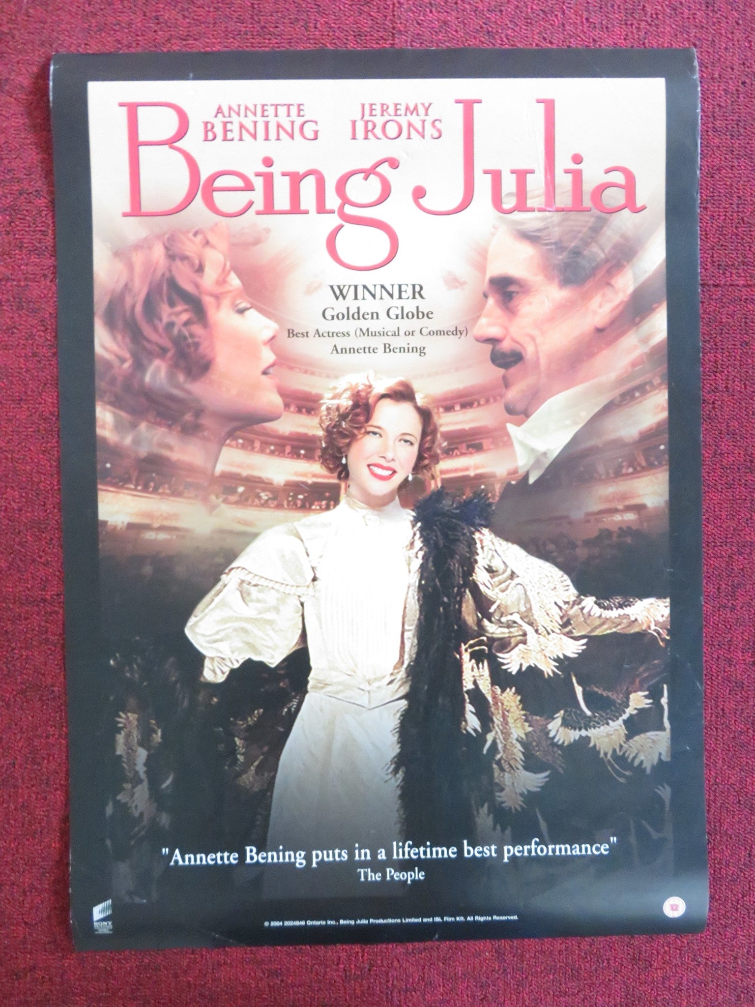 BEING JULIA VHS VIDEO POSTER ANNETTE BENING JEREMY IRONS 2004 Rendezvous Cinema Movie posters