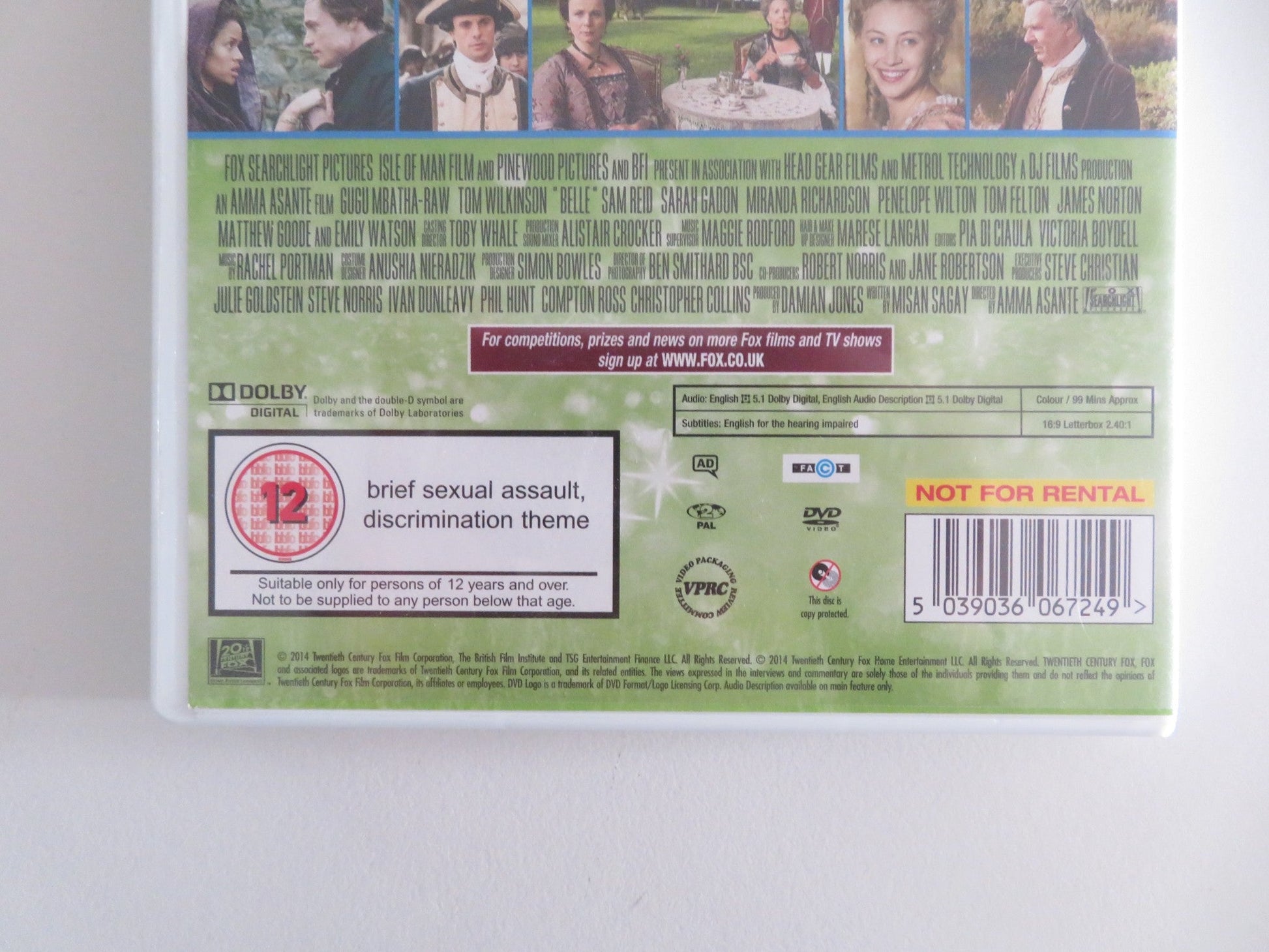 BELLE (DVD) GUGU MBATHA - RAW EMILY WATSON 2013 REGION 2 Movie posters