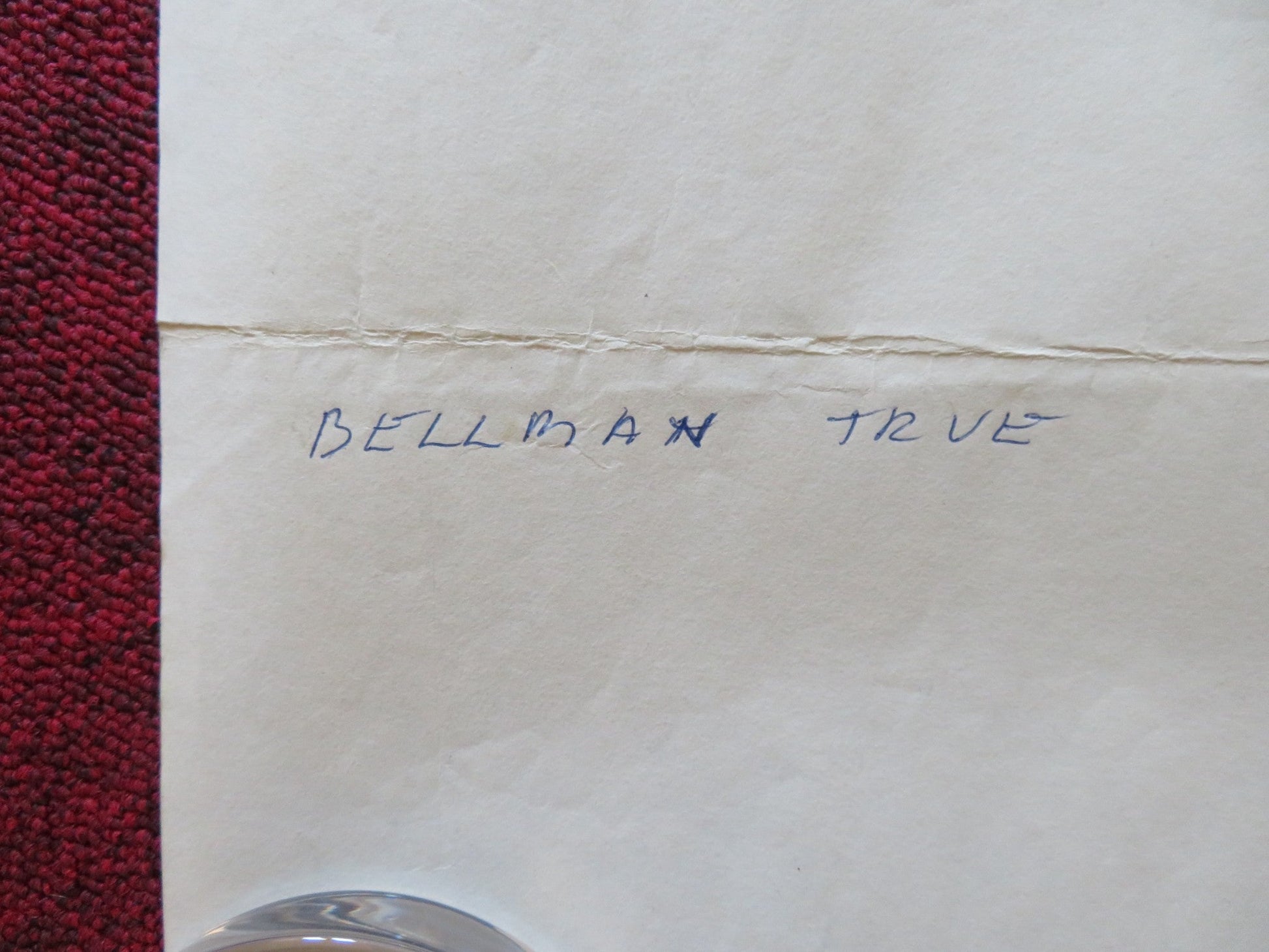 BELLMAN & TRUE UK QUAD ROLLED POSTER BERNARD HILL DEREK NEWARK 1987 Rendezvous Cinema Movie posters