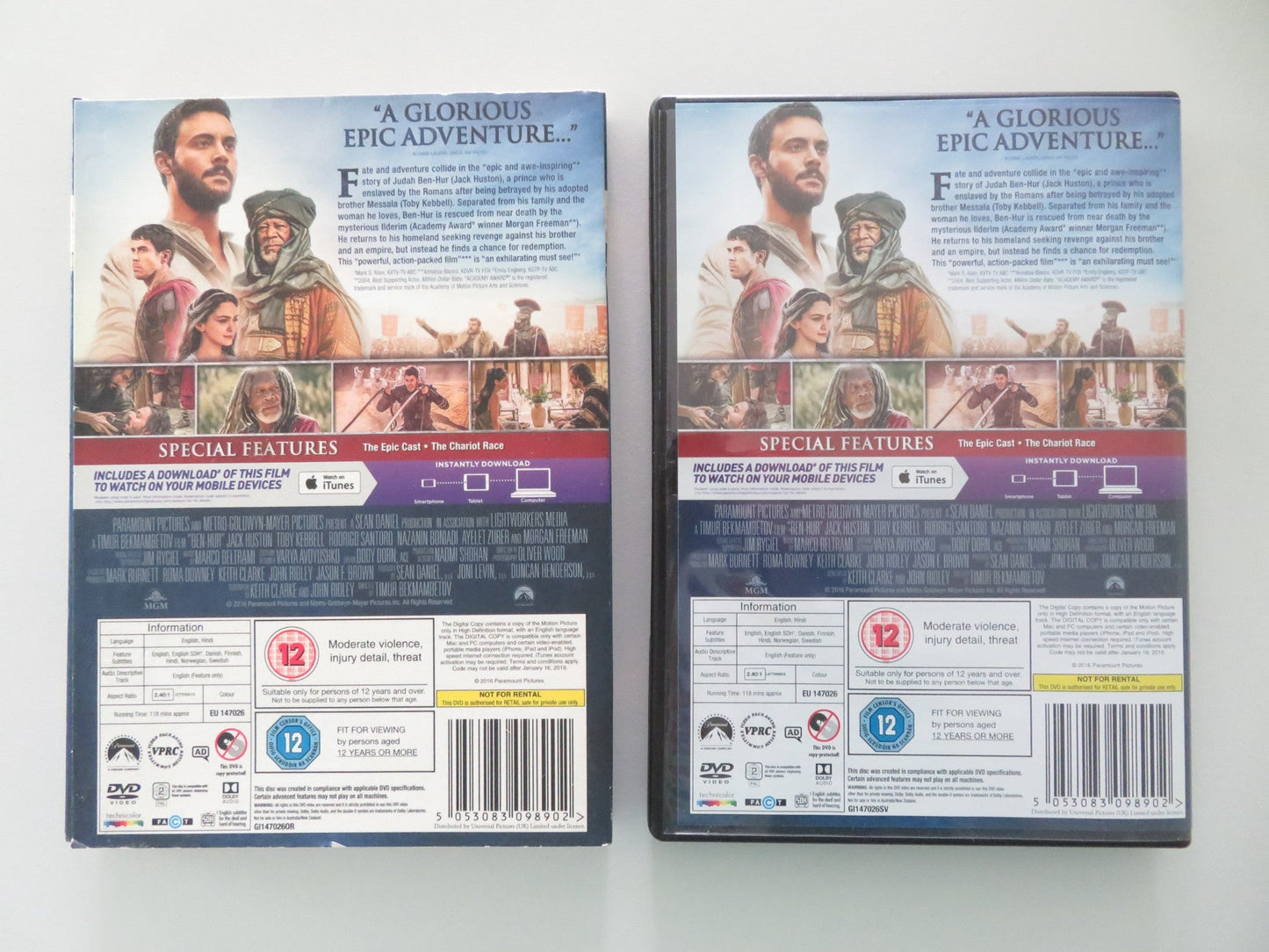 Ben - Hur (DVD) Jack Huston Toby Kebbell 2016 Region 2 Movie posters