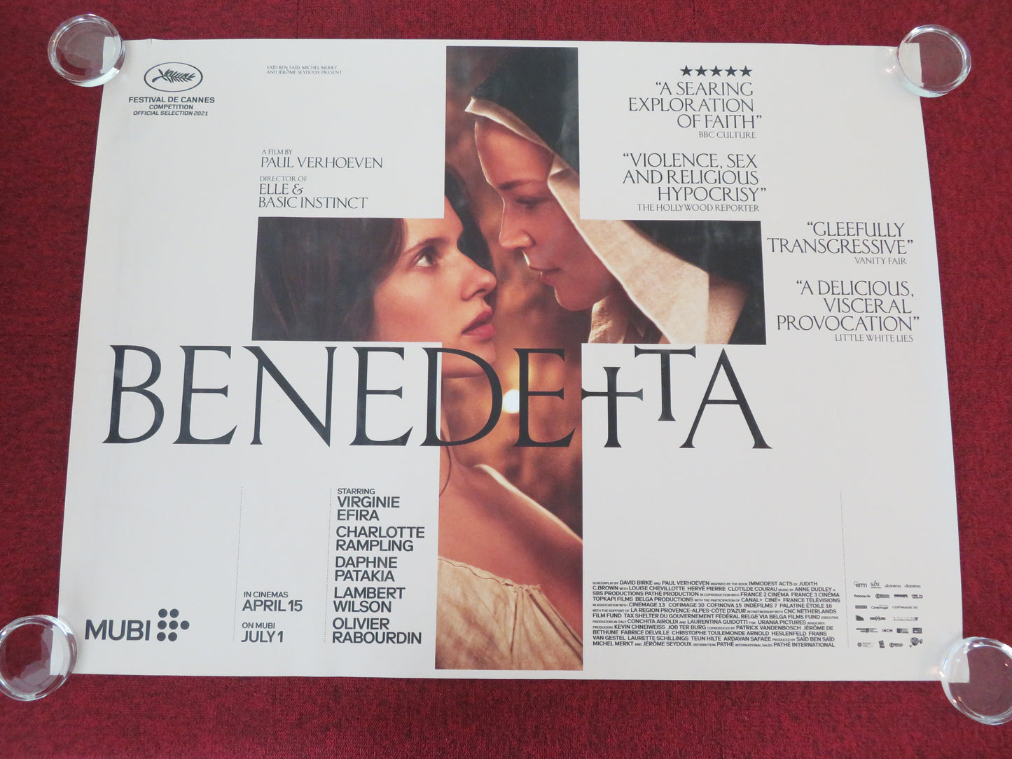 Benedetta UK Quad Rolled Poster Virginie Efira Charlotte Rampling 2021 Movie posters