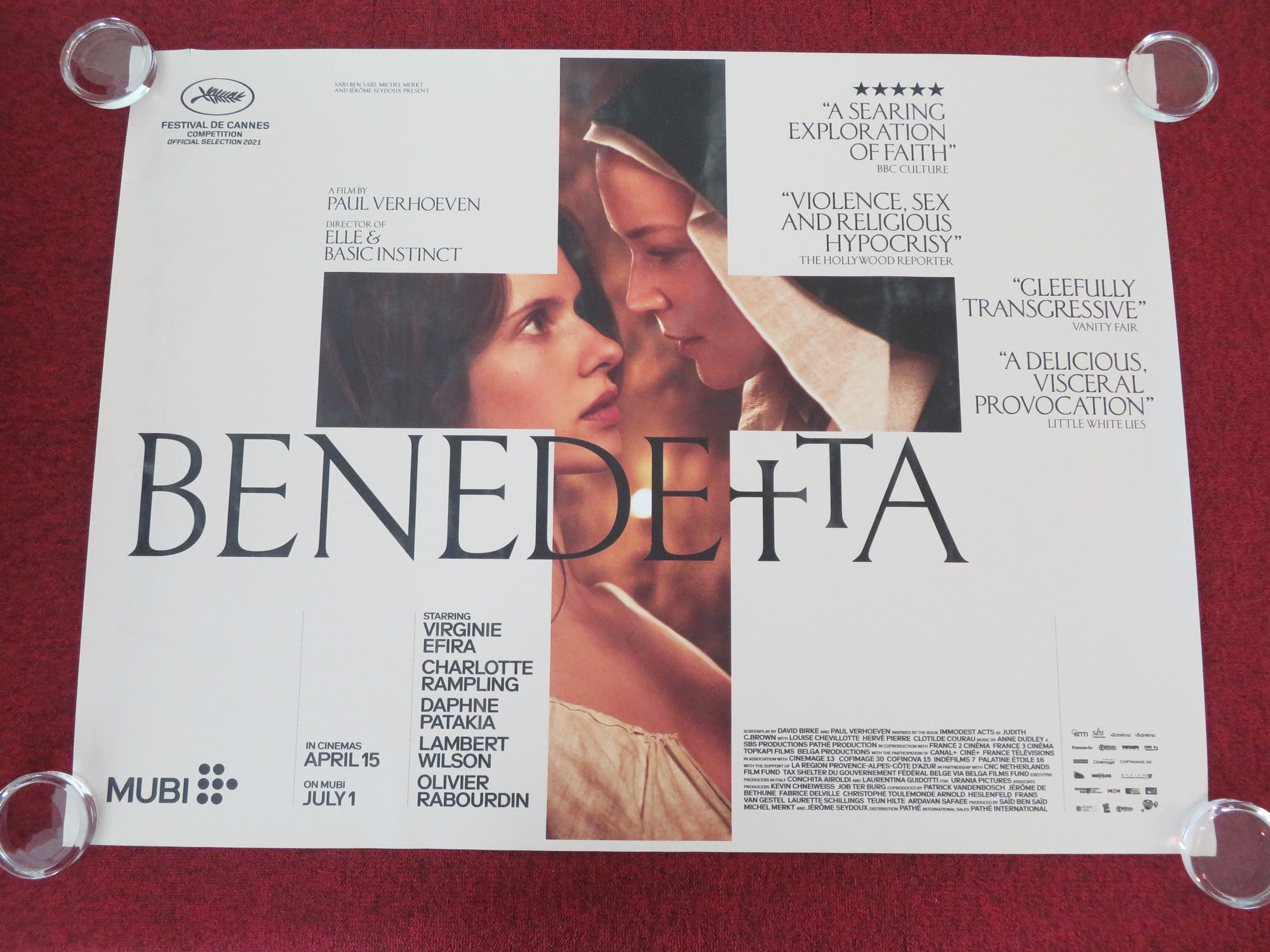 Benedetta UK Quad Rolled Poster Virginie Efira Charlotte Rampling 2021 Movie posters