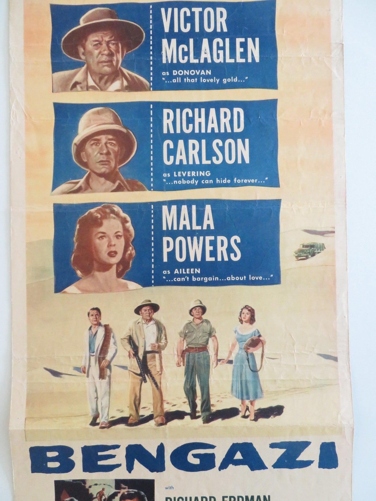 BENGAZI US INSERT POSTER RICHARD CONTE VICTOR MCLAGLEN 1955 Rendezvous Cinema Movie posters
