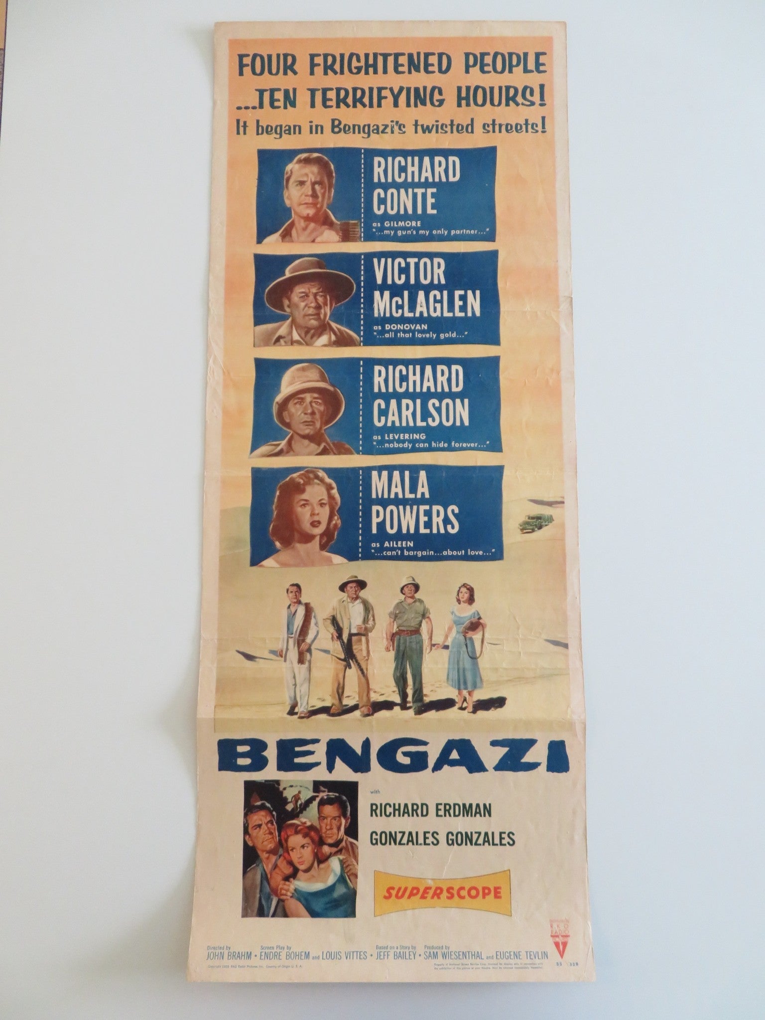 BENGAZI US INSERT POSTER RICHARD CONTE VICTOR MCLAGLEN 1955 Rendezvous Cinema Movie posters