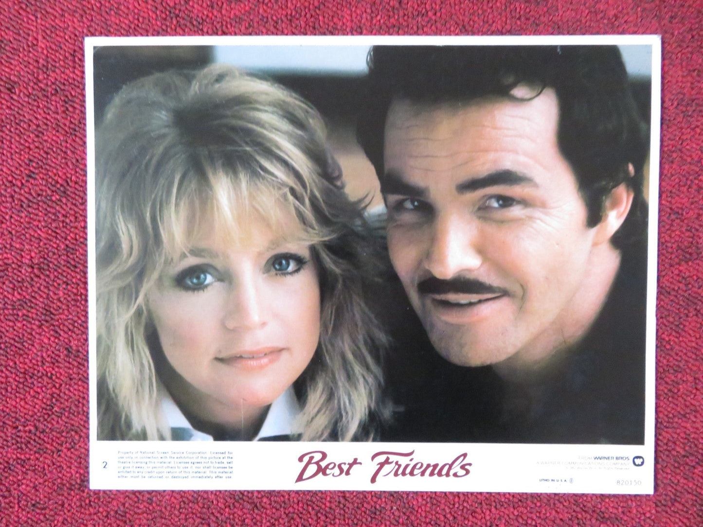 BEST FRIENDS - 2 LOBBY CARD BURT REYNOLDS GOLDIE HAWN 1982 Rendezvous Cinema Movie posters