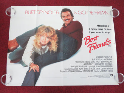 Best Friends UK Quad Rolled Poster Burt Reynolds Goldie Hawn Jessica Tandy 1982 Movie posters
