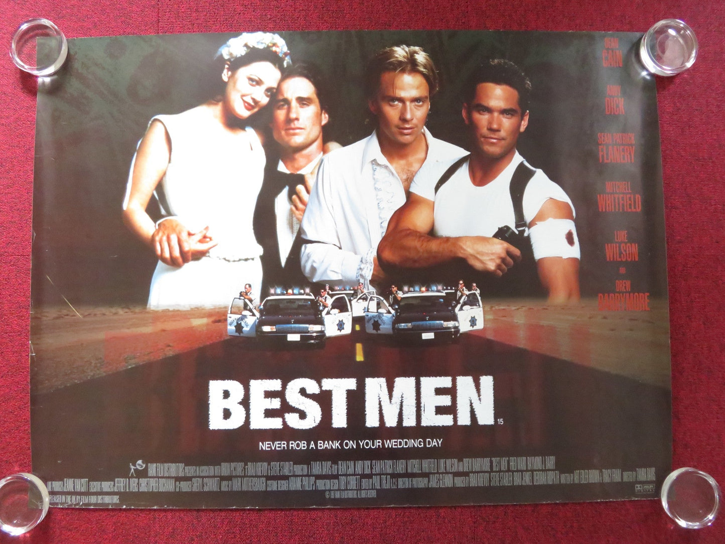 BEST MEN UK QUAD ROLLED POSTER DREW BARRYMORE DEAN CAIN 1997 Rendezvous Cinema Movie posters