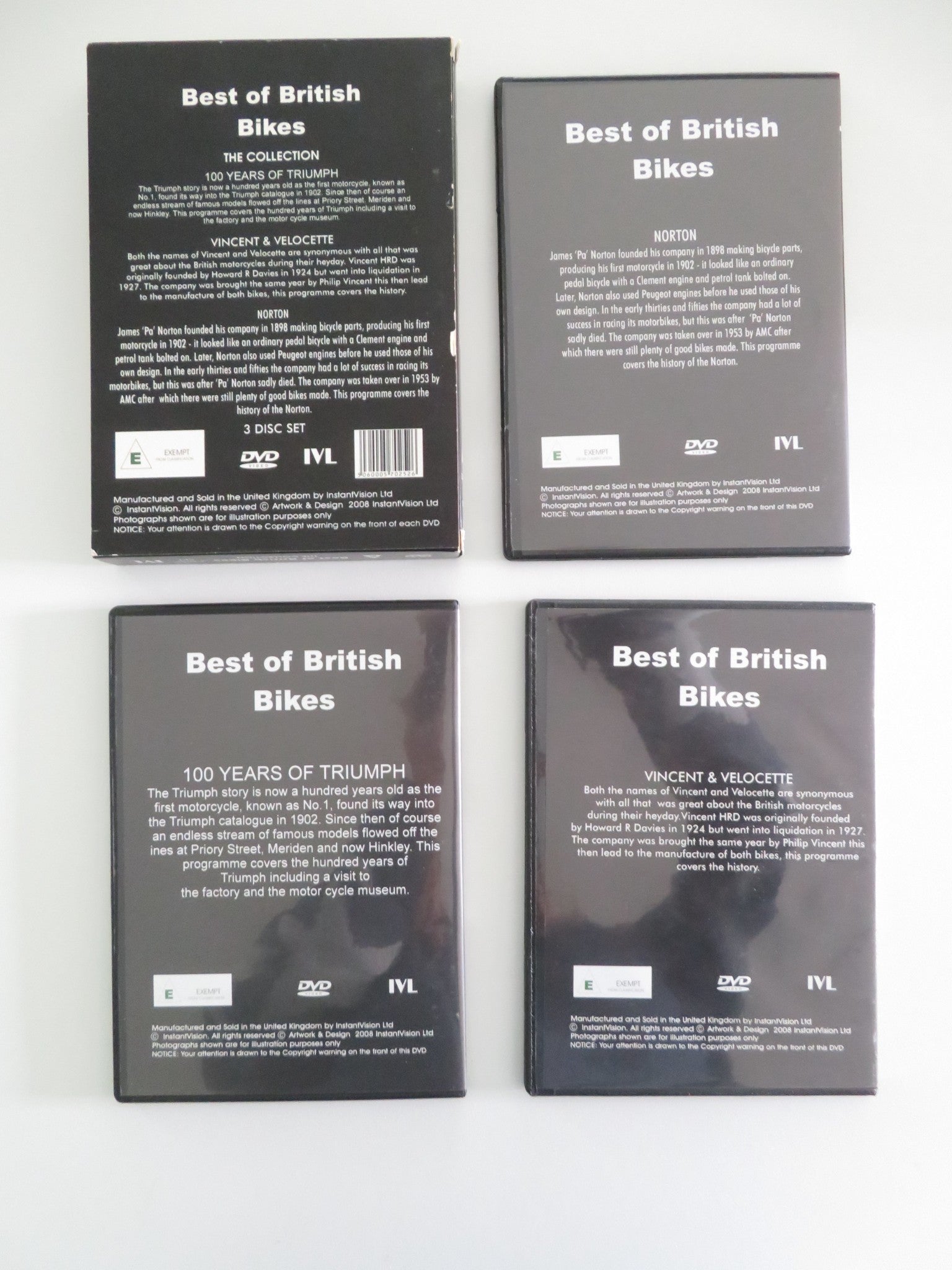 Best of British Bikes (DVD BoxSet) Norton Vincent Velocette 2008 Region 2 Movie posters