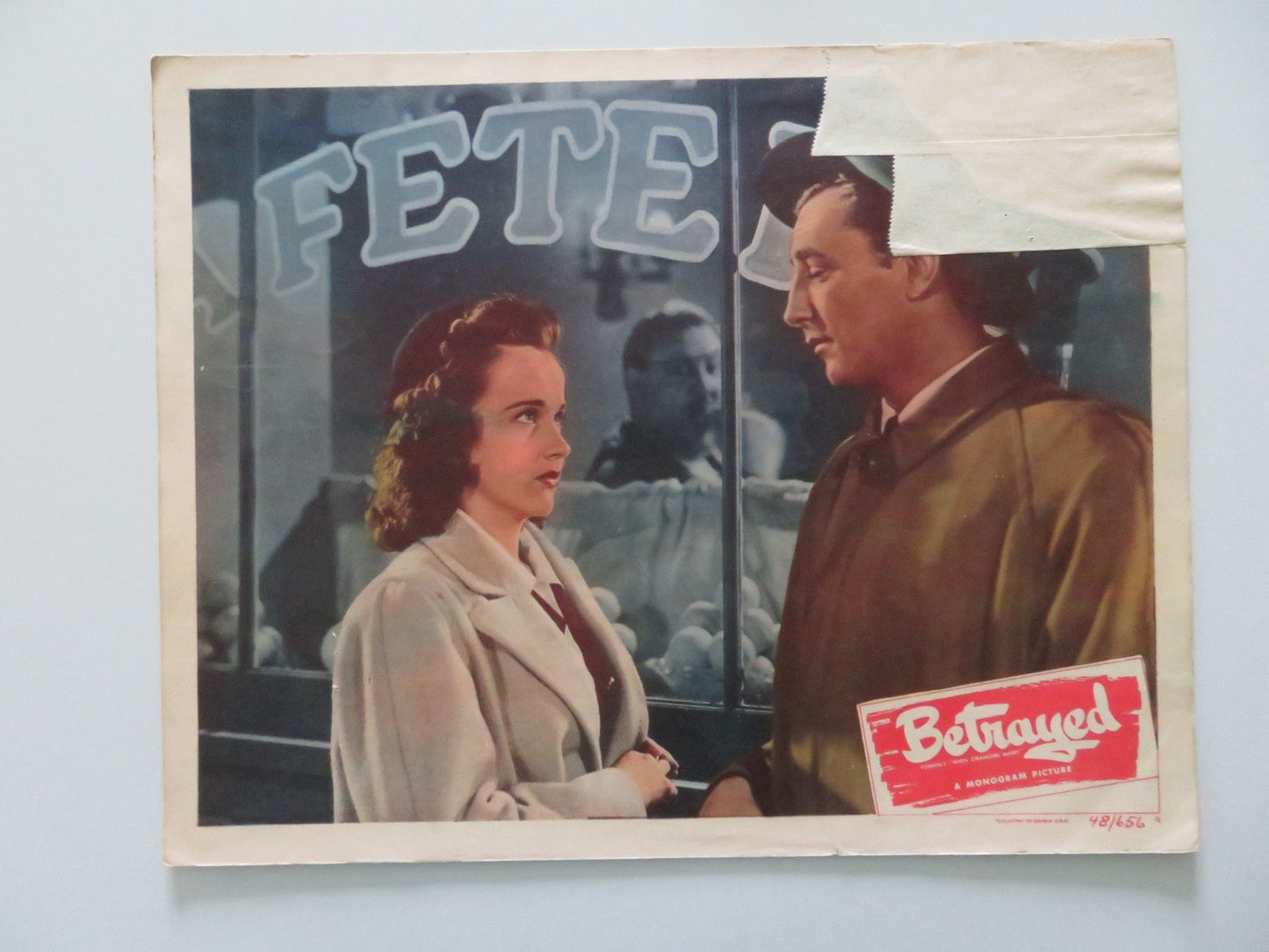 BETRAYED - #4 US LOBBY CARD ROBERT MITCHUM DEAN JAGGER 1948 Rendezvous Cinema Movie posters