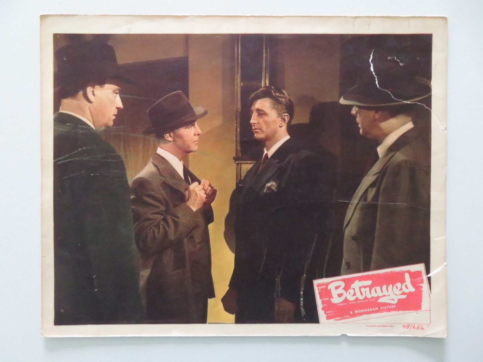 BETRAYED - #7 US LOBBY CARD ROBERT MITCHUM DEAN JAGGER 1948 Rendezvous Cinema Movie posters