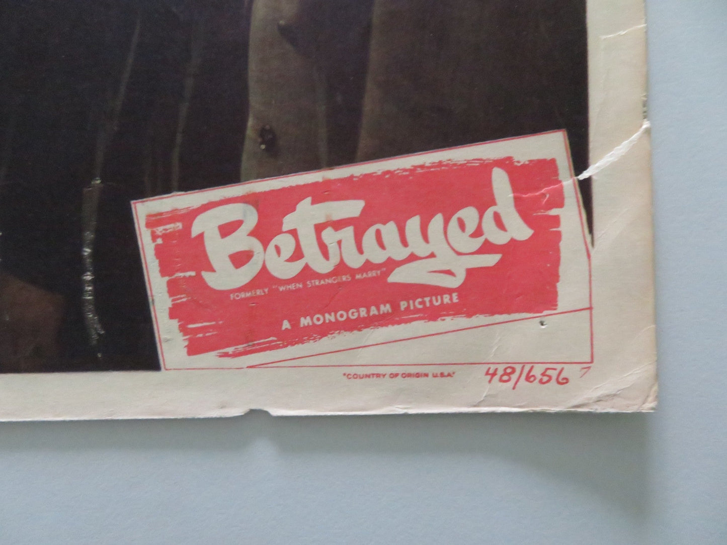 BETRAYED - #7 US LOBBY CARD ROBERT MITCHUM DEAN JAGGER 1948 Rendezvous Cinema Movie posters