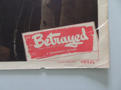 BETRAYED - #7 US LOBBY CARD ROBERT MITCHUM DEAN JAGGER 1948 Rendezvous Cinema Movie posters