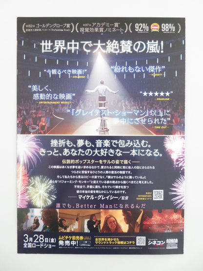 Better Man - B Japanese Chirashi (B5) Poster Robbie Williams Pemberton 2024 Movie posters