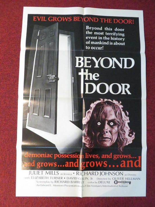 BEYOND THE DOOR FOLDED US ONE SHEET POSTER JULIET MILLS GABRIELE LAVIA 1974 Rendezvous Cinema Movie posters