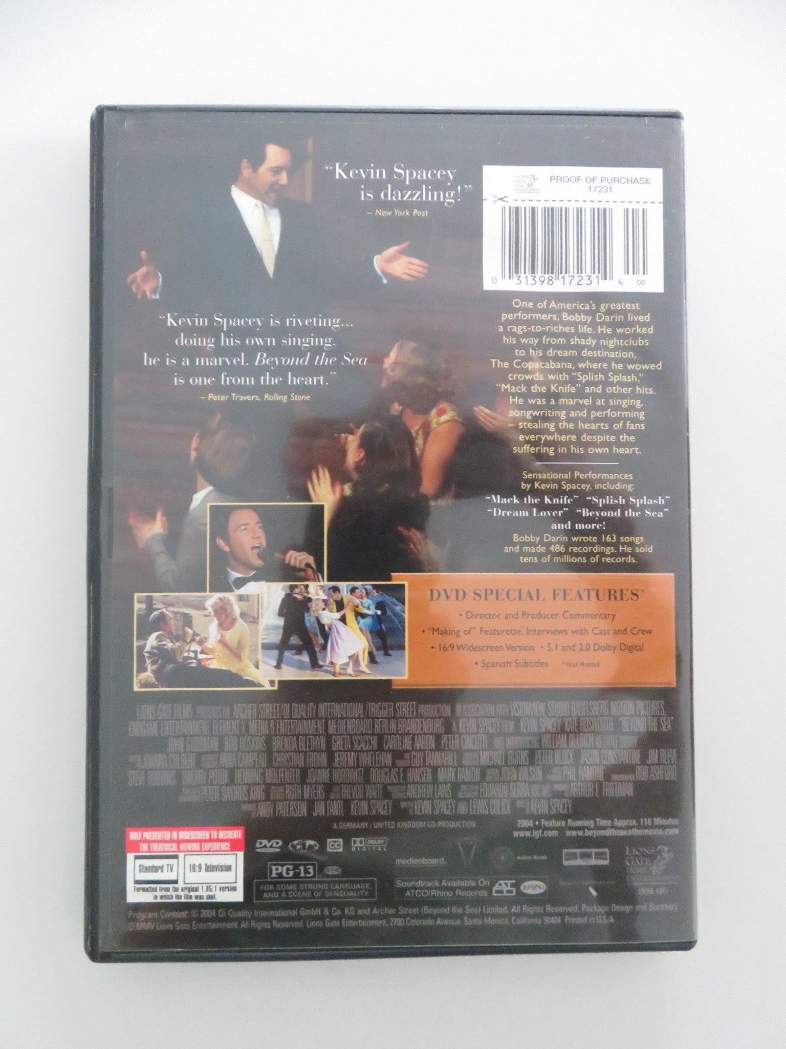 BEYOND THE SEA - B (DVD) KEVIN SPACEY KATE BOSWORTH 2004 REGION 1 Movie posters