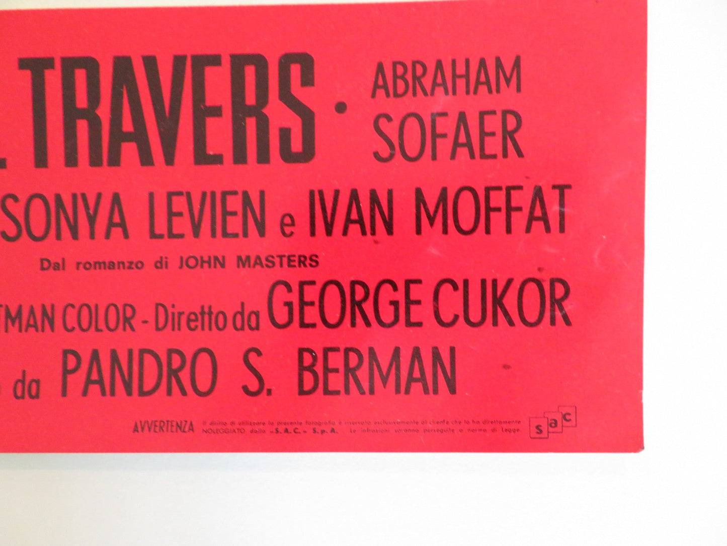 BHOWANI JUNCTION - B ITALIAN FOTOBUSTA POSTER AVA GARDNER STEWART GRANGER 1956 Rendezvous Cinema Movie posters