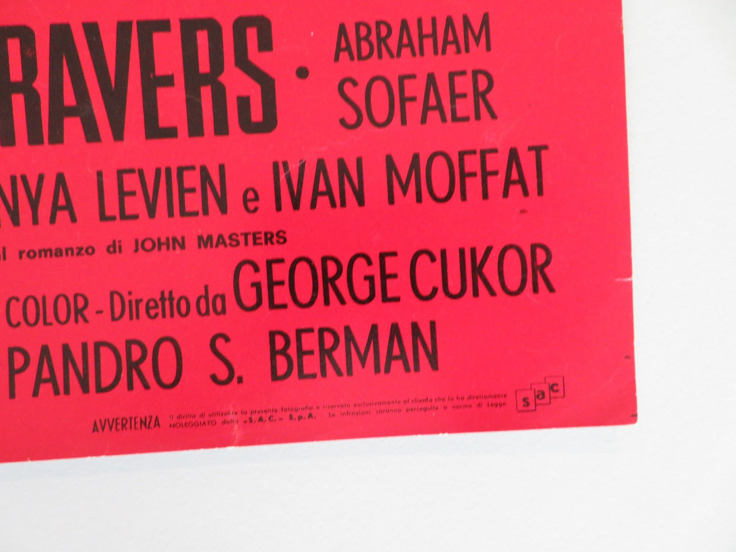 BHOWANI JUNCTION - D ITALIAN FOTOBUSTA POSTER AVA GARDNER STEWART GRANGER 1956 Rendezvous Cinema Movie posters