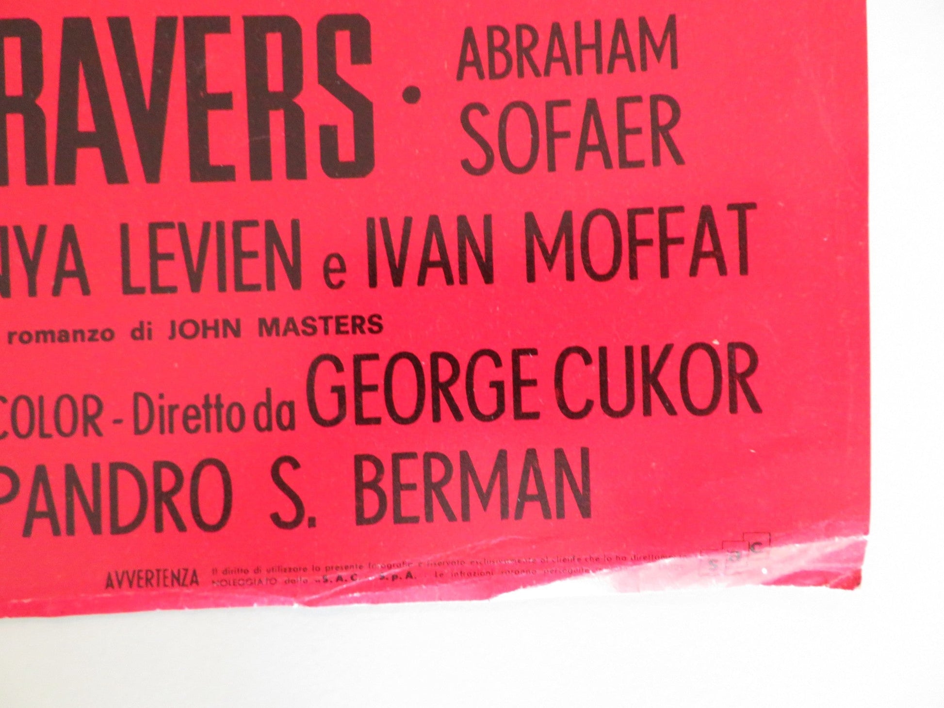 BHOWANI JUNCTION - F ITALIAN FOTOBUSTA POSTER AVA GARDNER STEWART GRANGER 1956 Rendezvous Cinema Movie posters