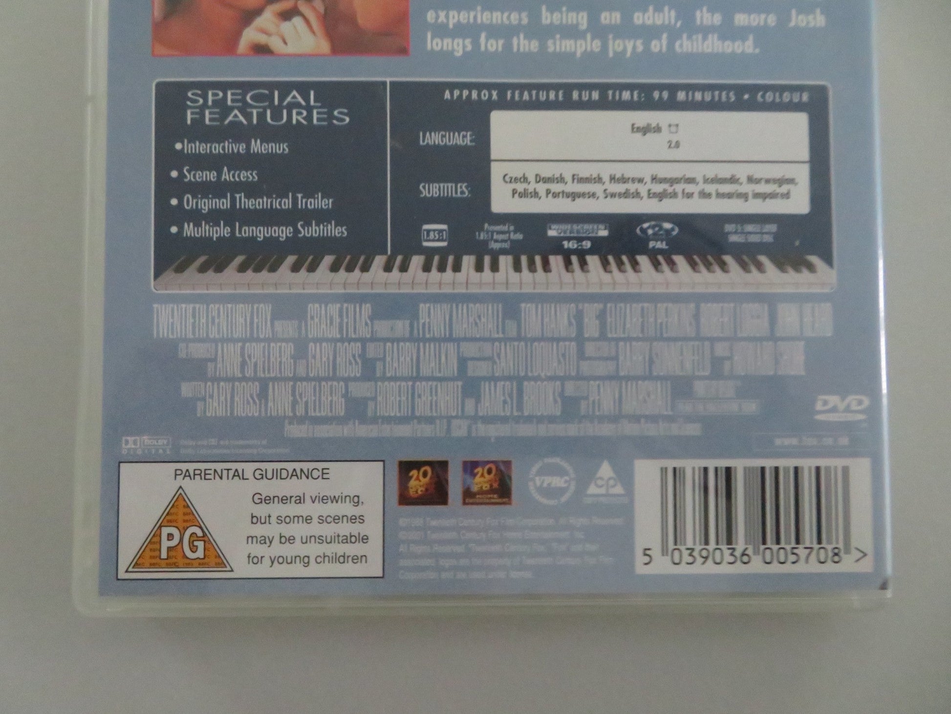 BIG - B (DVD) TOM HANKS ELIZABETH PERKINS 1988 REGION 2 Movie posters