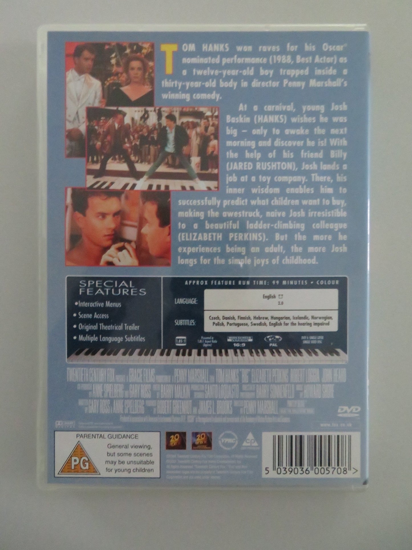 BIG - B (DVD) TOM HANKS ELIZABETH PERKINS 1988 REGION 2 Movie posters